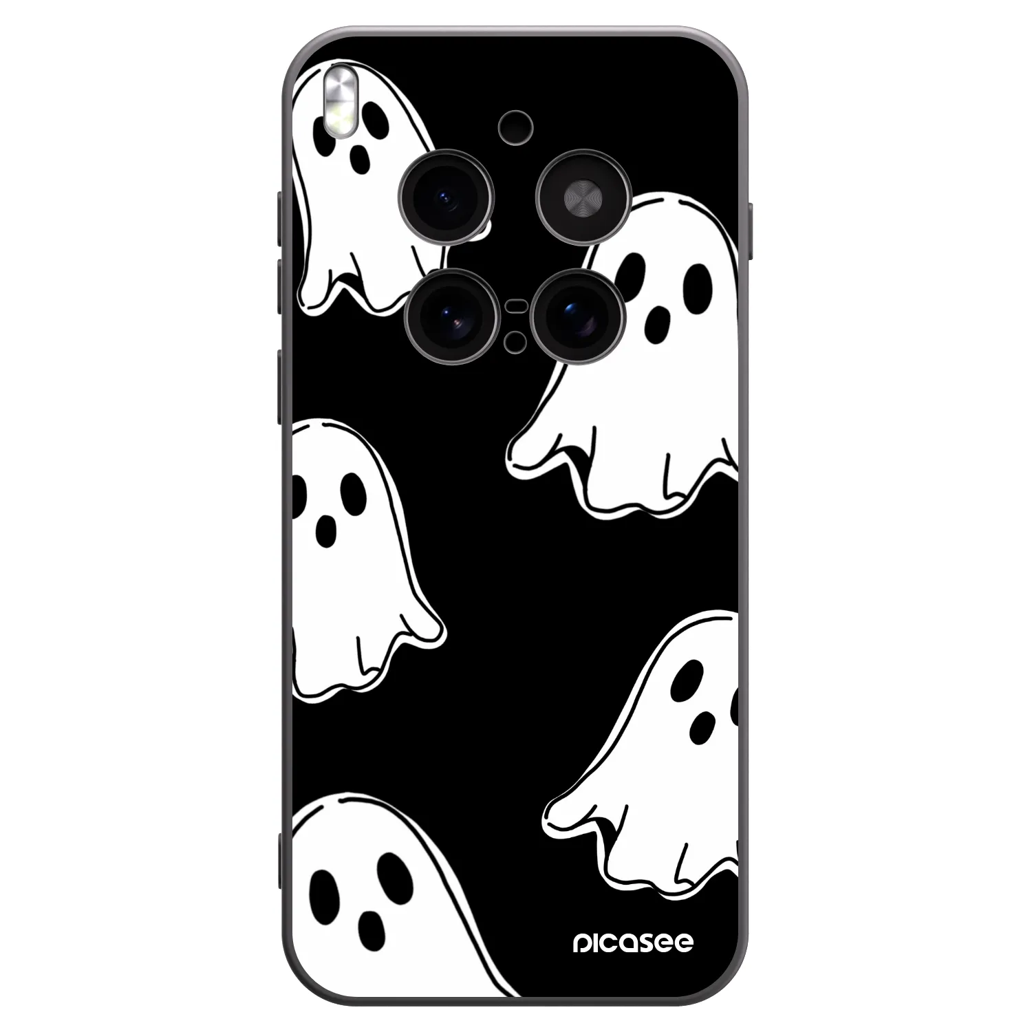 Picasee Vivo X300 Pro Hülle - Schwarzes Silikon - Black ghosts