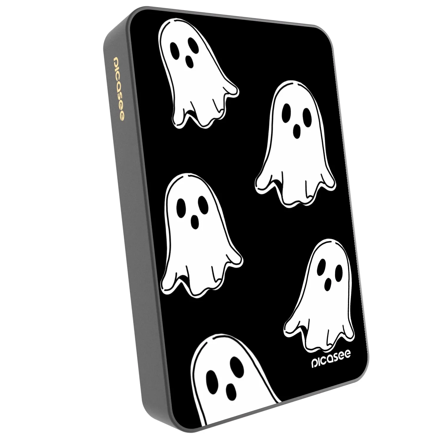 Picasee Powerbank mit MagSafe 10 000 mAh Grau - Black ghosts