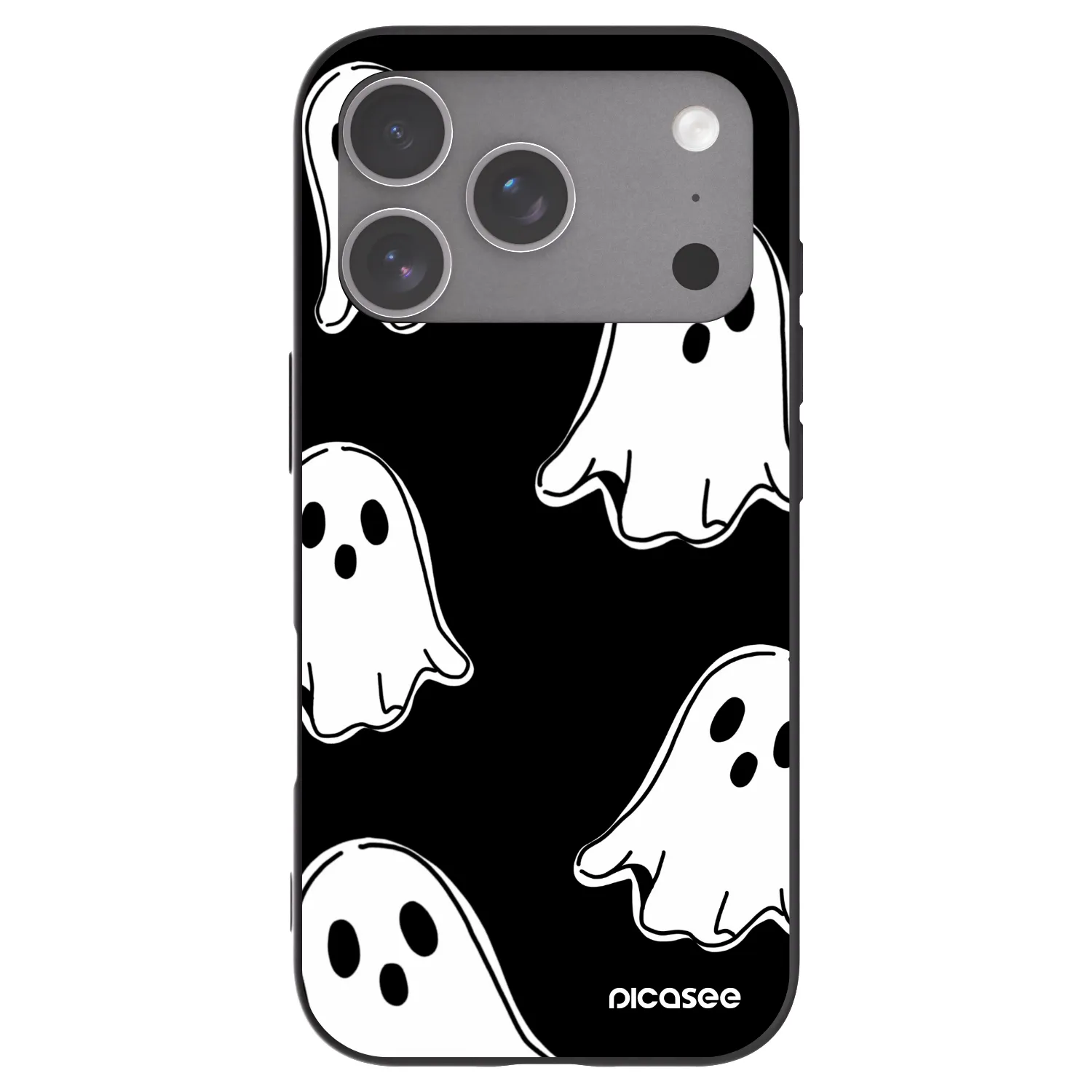 Picasee Apple iPhone 18 Pro Hülle - Schwarzes Silikon - Black ghosts