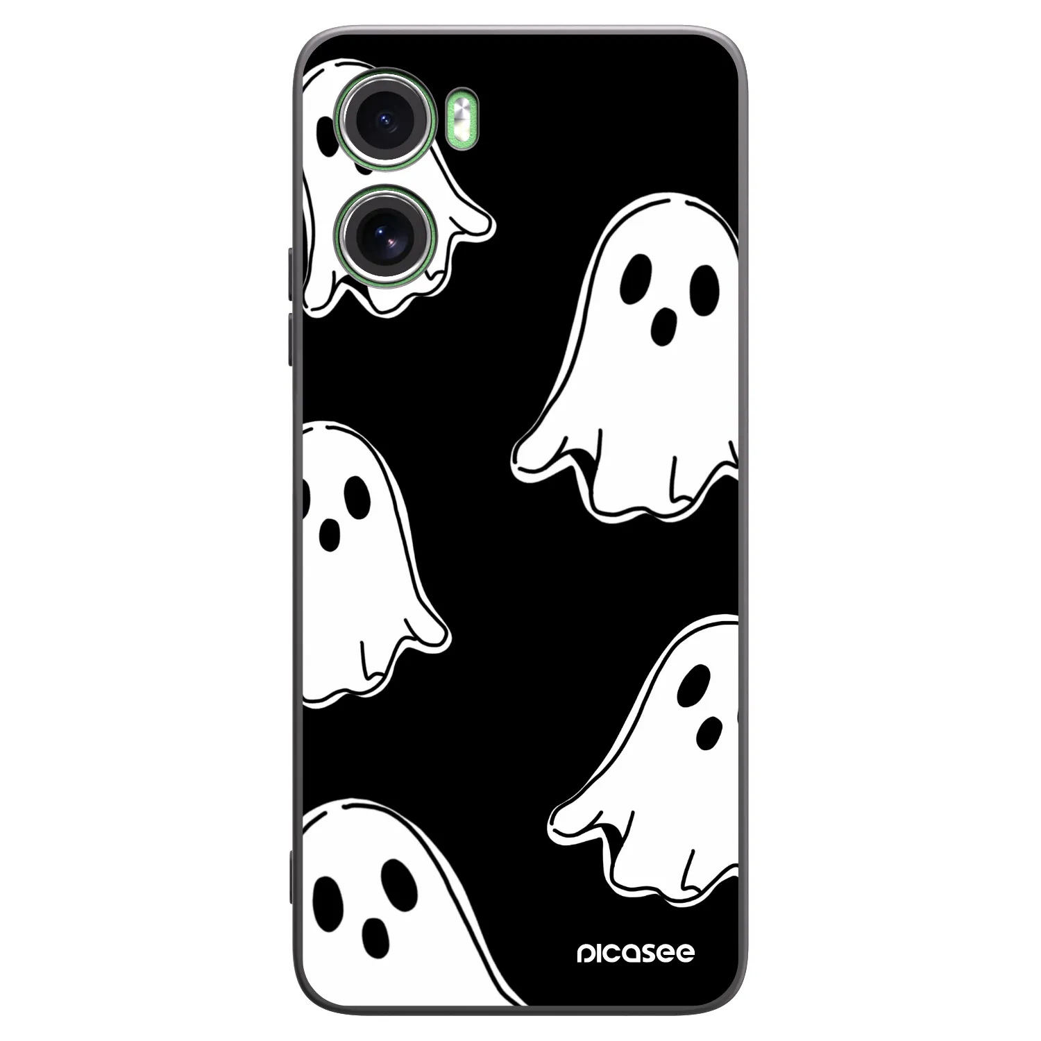 Picasee Motorola Moto G06 Hülle - Schwarzes Silikon - Black ghosts