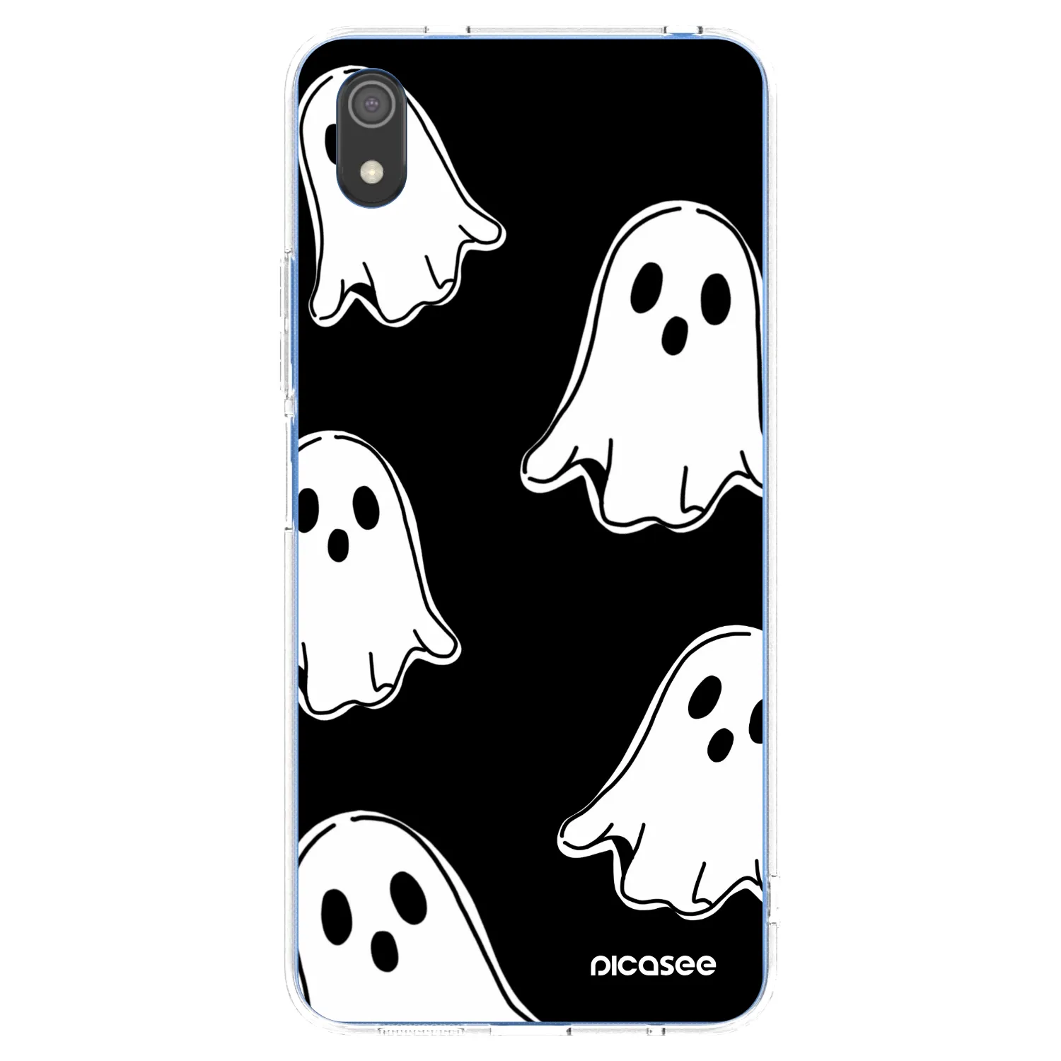 Picasee Xiaomi Redmi 7A Hülle - Transparentes Silikon - Black ghosts