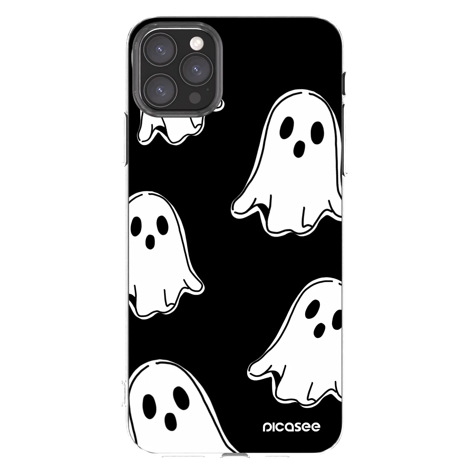 Picasee Apple iPhone 11 Pro Max Hülle - Transparentes Silikon - Black ghosts