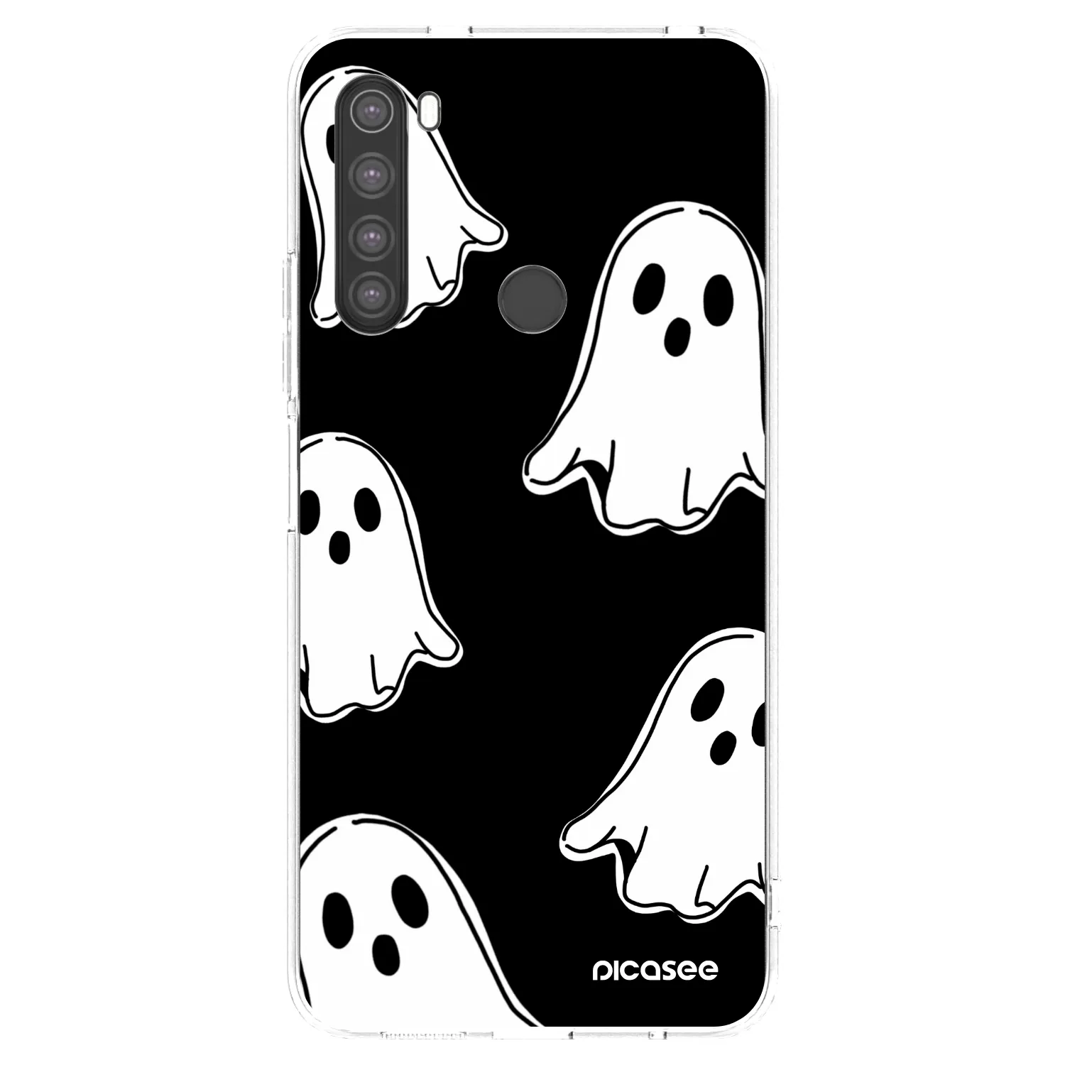 Picasee Xiaomi Redmi Note 8 Hülle - Transparentes Silikon - Black ghosts