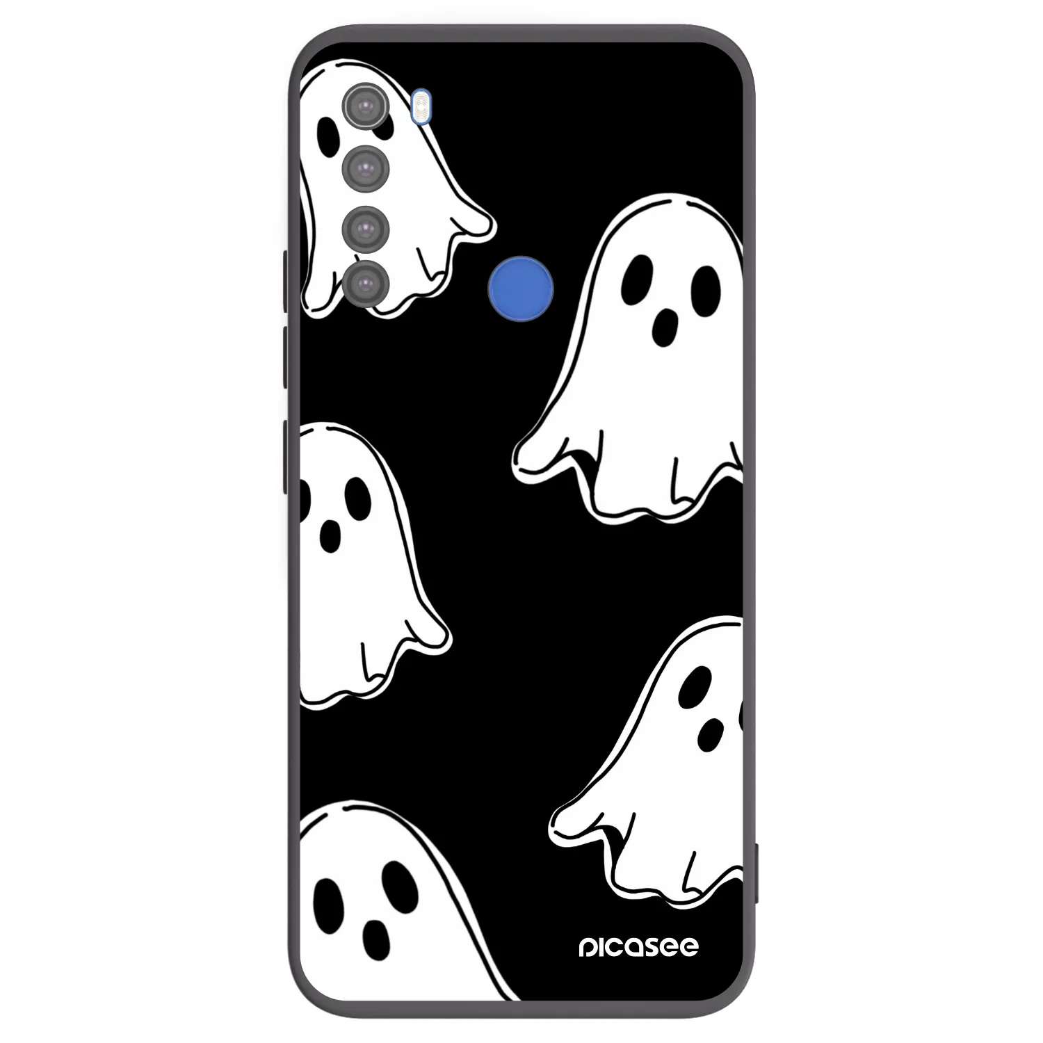 Picasee Xiaomi Redmi Note 8T Hülle - Schwarzes Silikon - Black ghosts