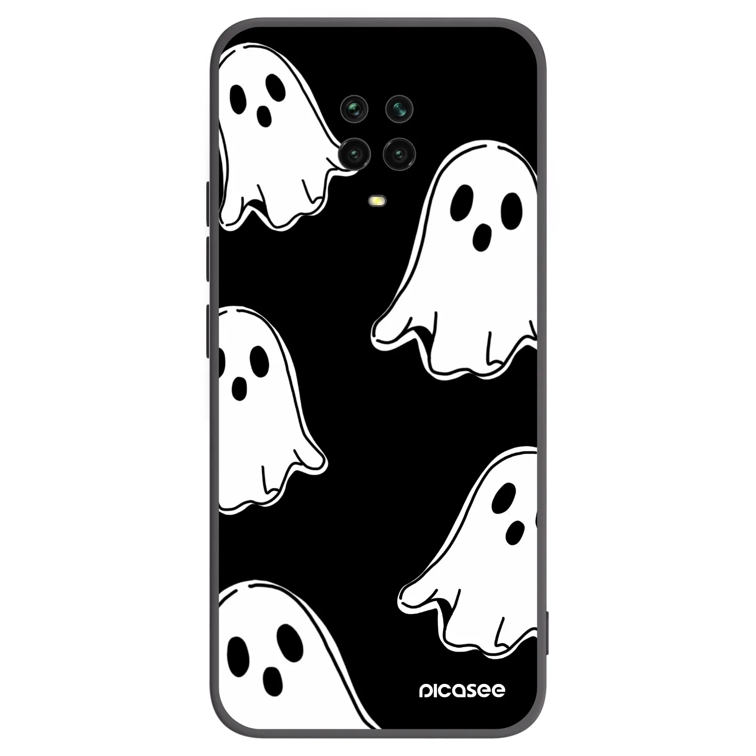 Picasee Xiaomi Redmi Note 9 Pro Hülle - Schwarzes Silikon - Black ghosts