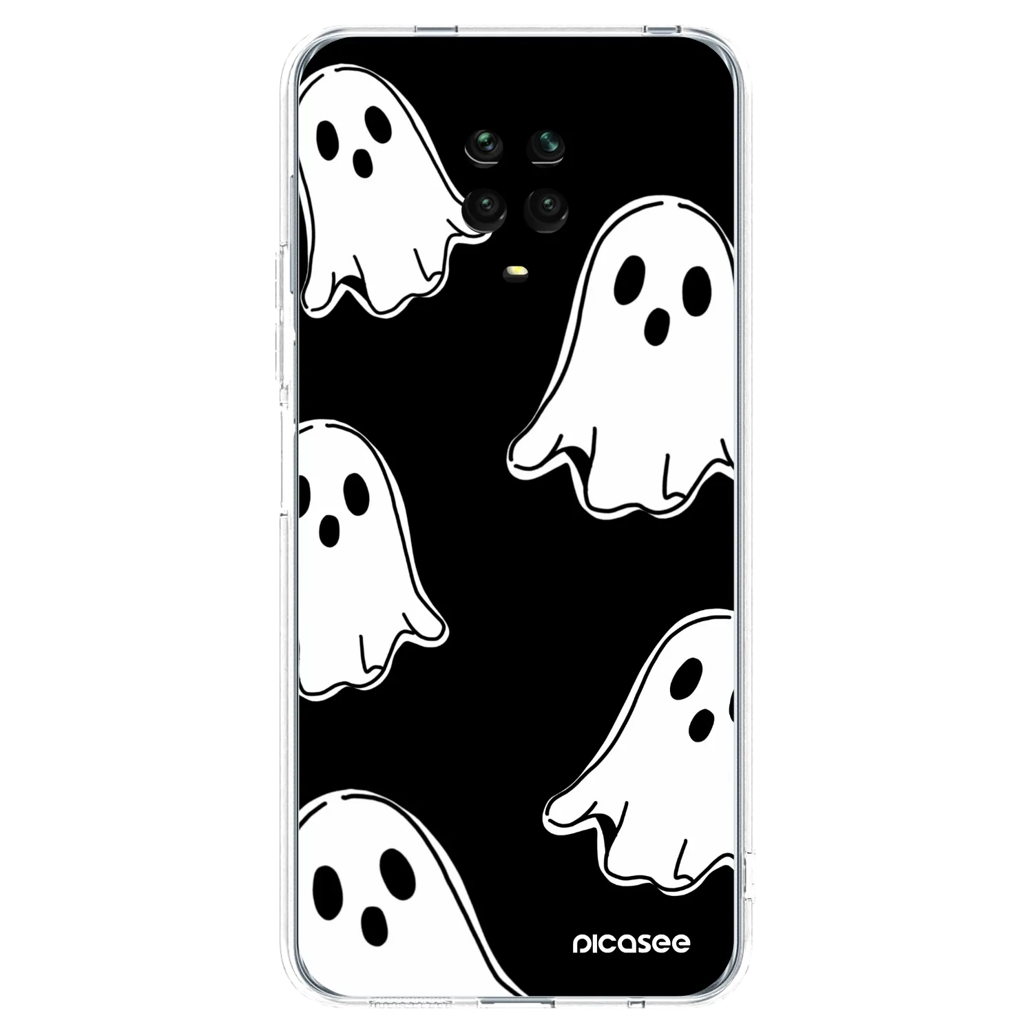 Picasee Xiaomi Redmi Note 9S Hülle - Transparentes Silikon - Black ghosts
