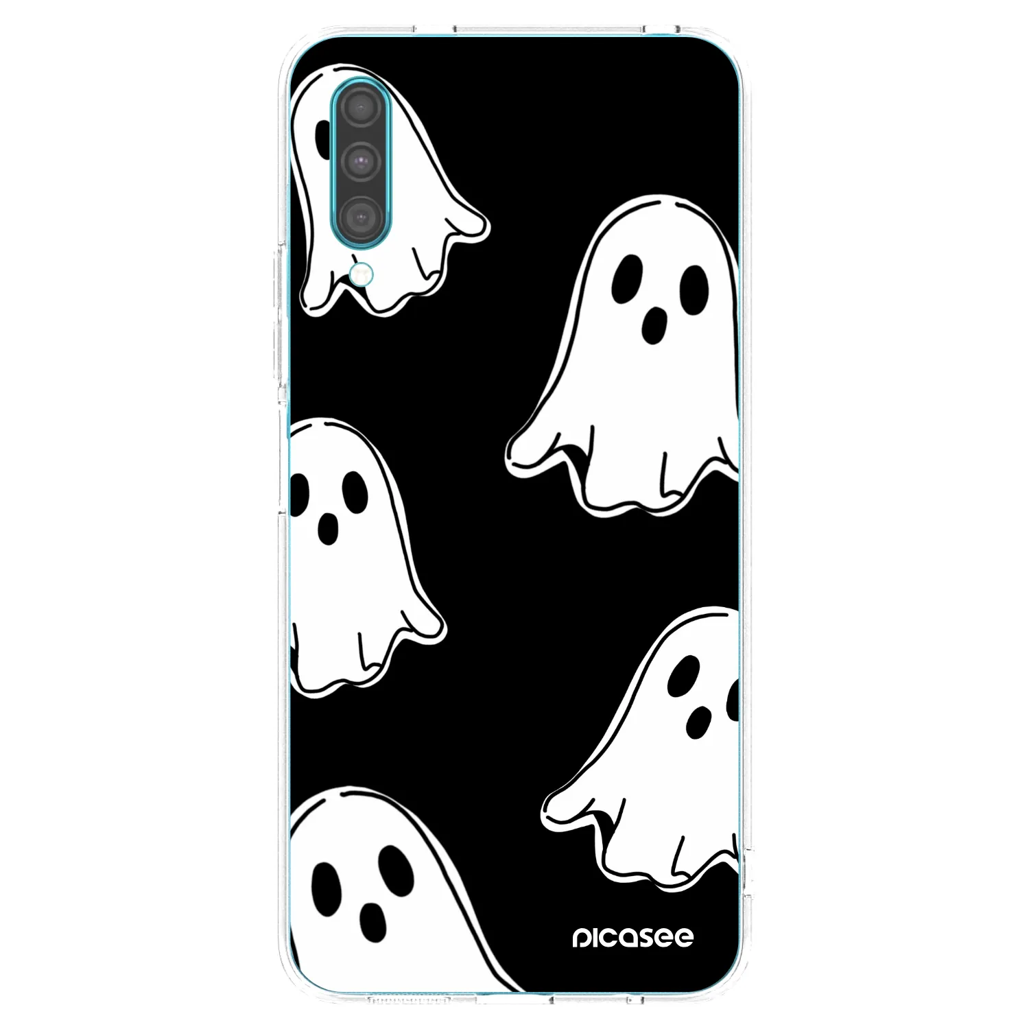 Picasee Samsung Galaxy A30s A307F Hülle - Transparentes Silikon - Black ghosts