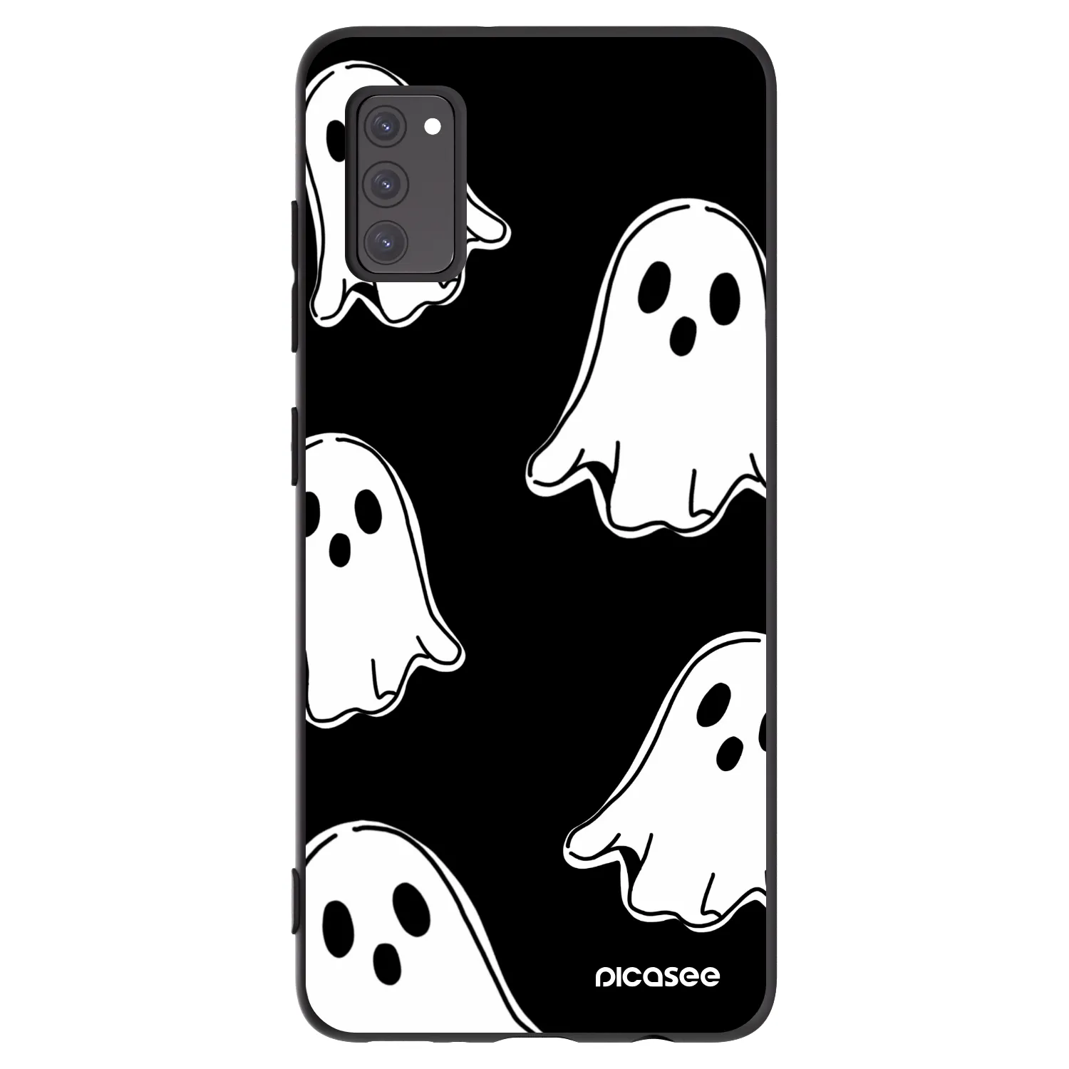 Picasee Samsung Galaxy A41 A415F Hülle - Schwarzes Silikon - Black ghosts