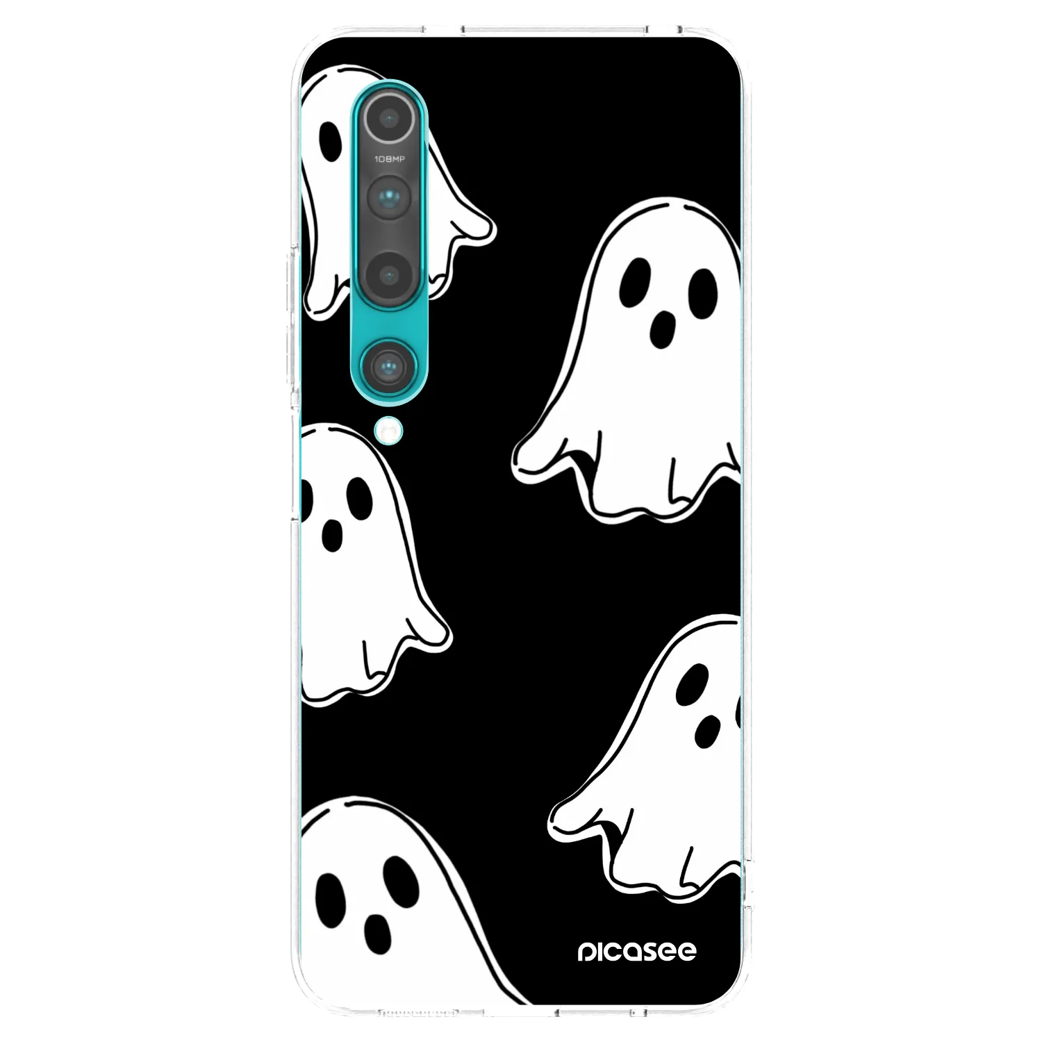 Picasee Xiaomi Mi 10 Hülle - Transparentes Silikon - Black ghosts