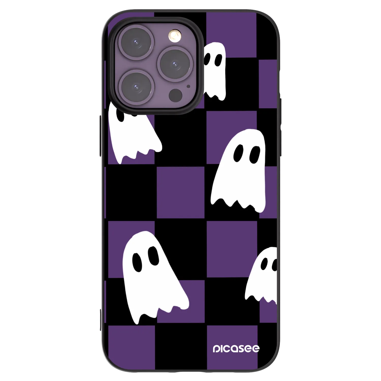 Picasee Apple iPhone 14 Pro Max Hülle - Schwarzes Silikon - Ghosts