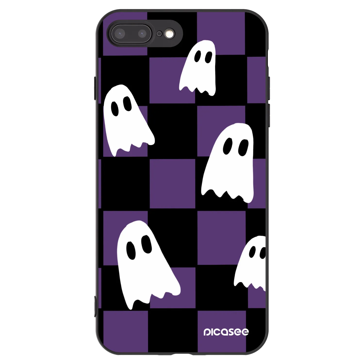 Picasee Apple iPhone 7 Plus Hülle - Schwarzes Silikon - Ghosts