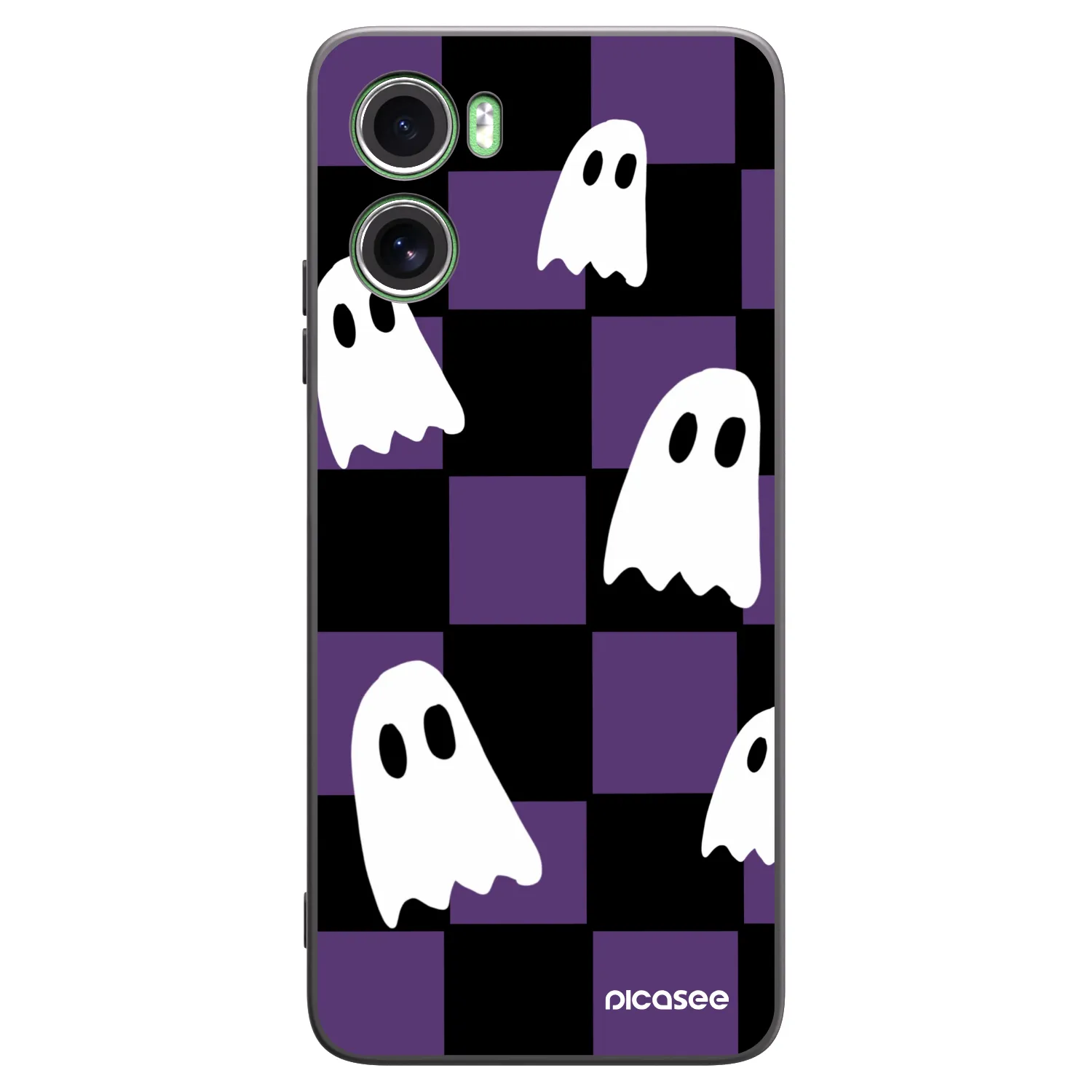 Picasee Motorola Moto G06 Hülle - Schwarzes Silikon - Ghosts