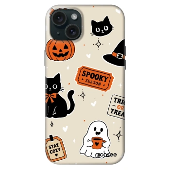 Hülle für Apple iPhone 15 Plus - Halloween stickers