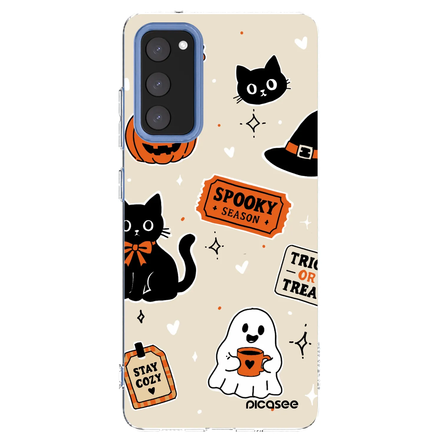 Picasee Samsung Galaxy S20 FE Hülle - Transparentes Silikon - Halloween stickers