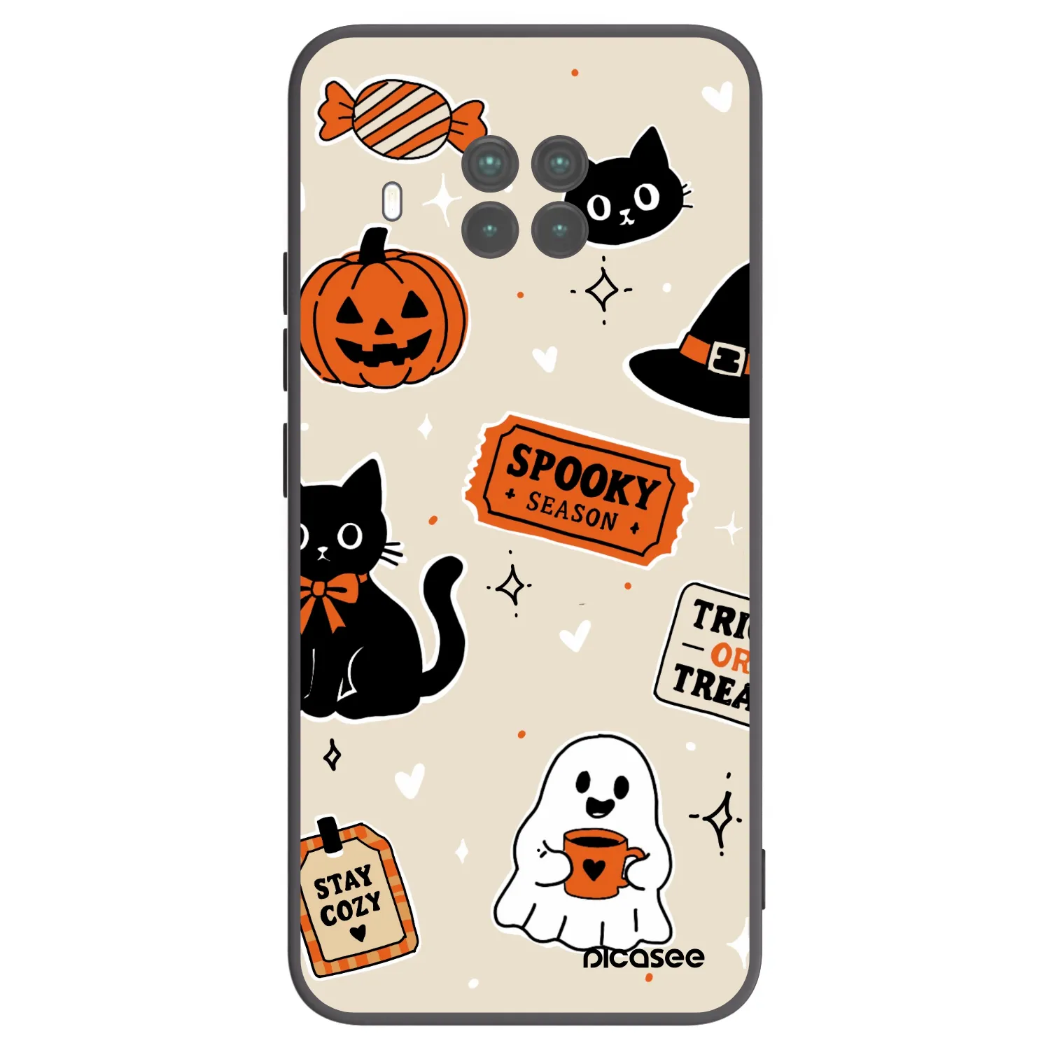 Picasee Xiaomi Mi 10T Lite Hülle - Schwarzes Silikon - Halloween stickers