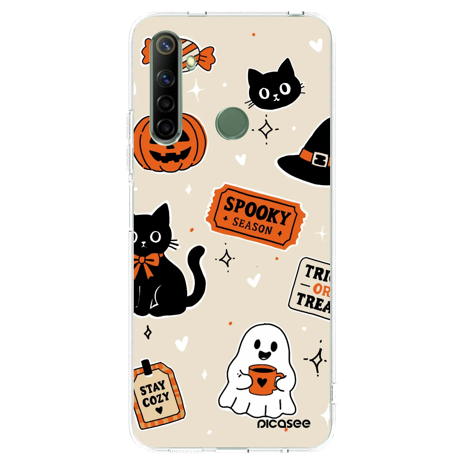 Picasee Realme 6i Hülle - Transparentes Silikon - Halloween stickers