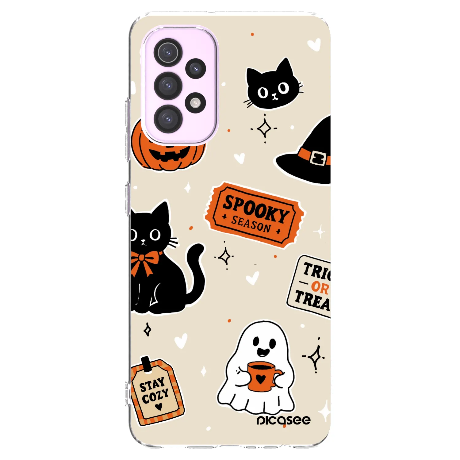 Picasee Samsung Galaxy A32 5G A326B Hülle - Transparentes Silikon - Halloween stickers