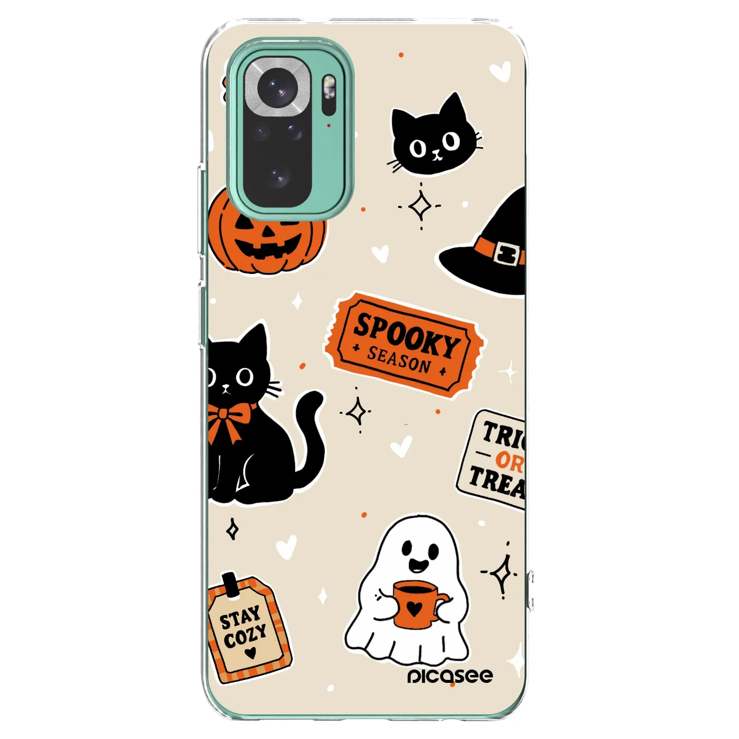 Picasee Xiaomi Redmi Note 10 Pro Hülle - Transparentes Silikon - Halloween stickers