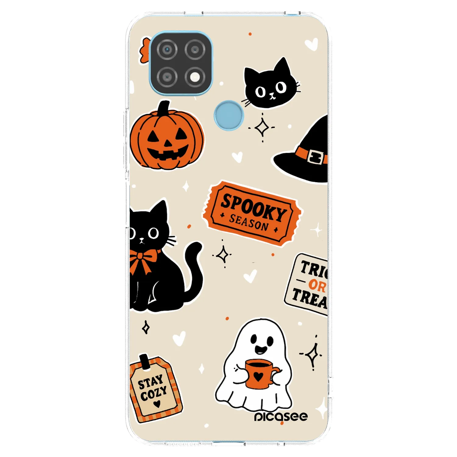 Picasee Realme C21 Hülle - Transparentes Silikon - Halloween stickers