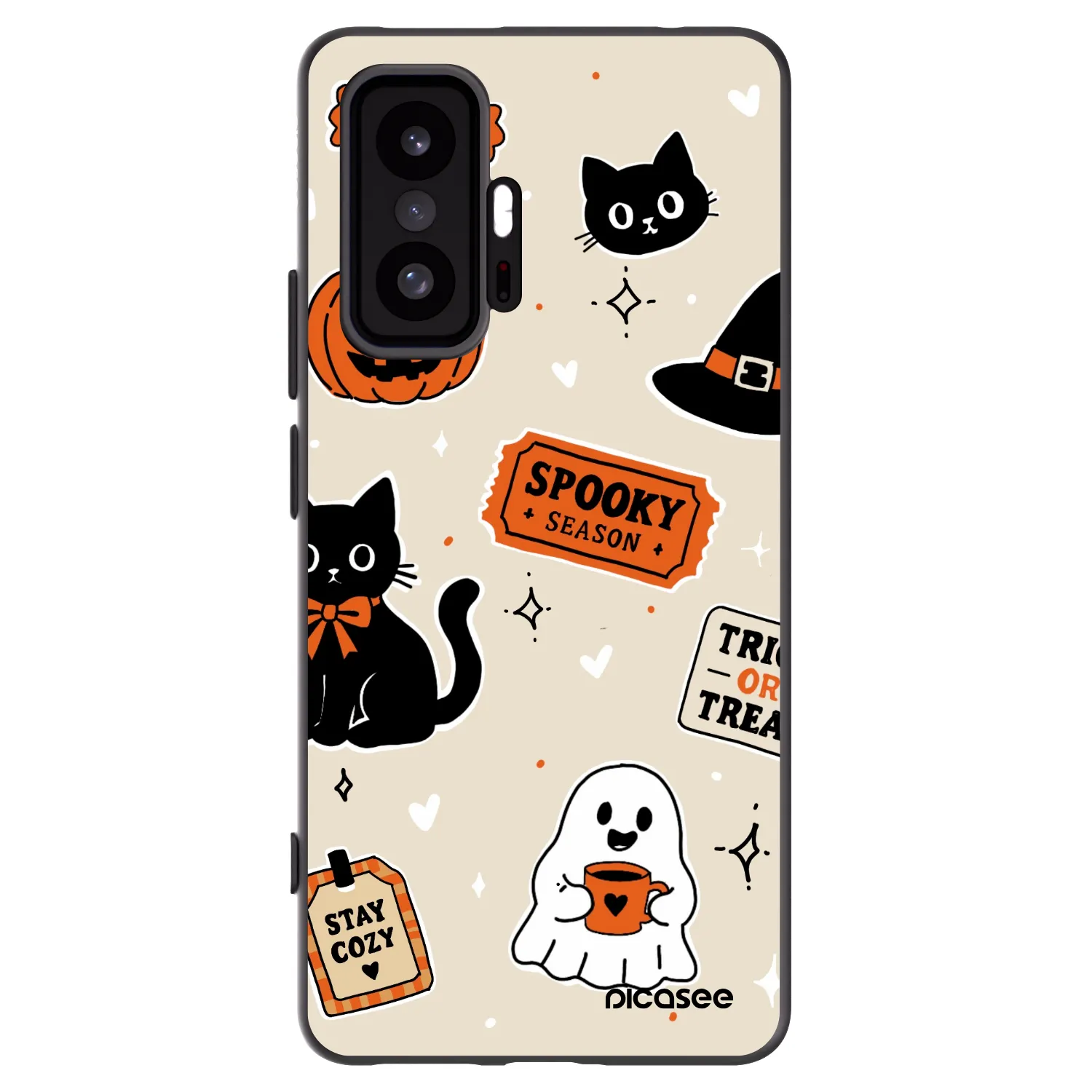 Picasee Xiaomi 11T Pro Hülle - Schwarzes Silikon - Halloween stickers