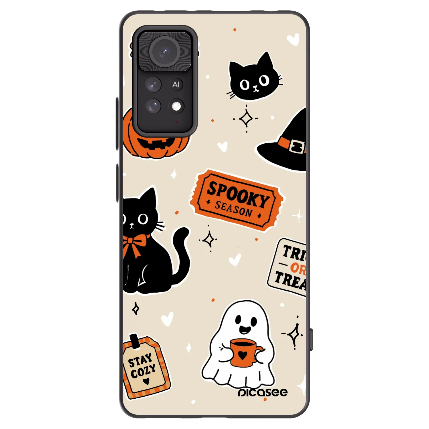 Picasee Xiaomi Redmi Note 11 Pro Hülle - Schwarzes Silikon - Halloween stickers