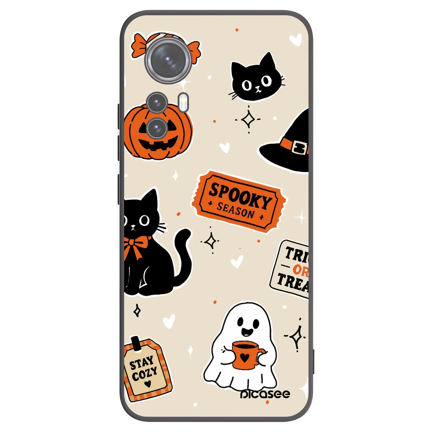 Picasee Xiaomi 12X Hülle - Schwarzes Silikon - Halloween stickers