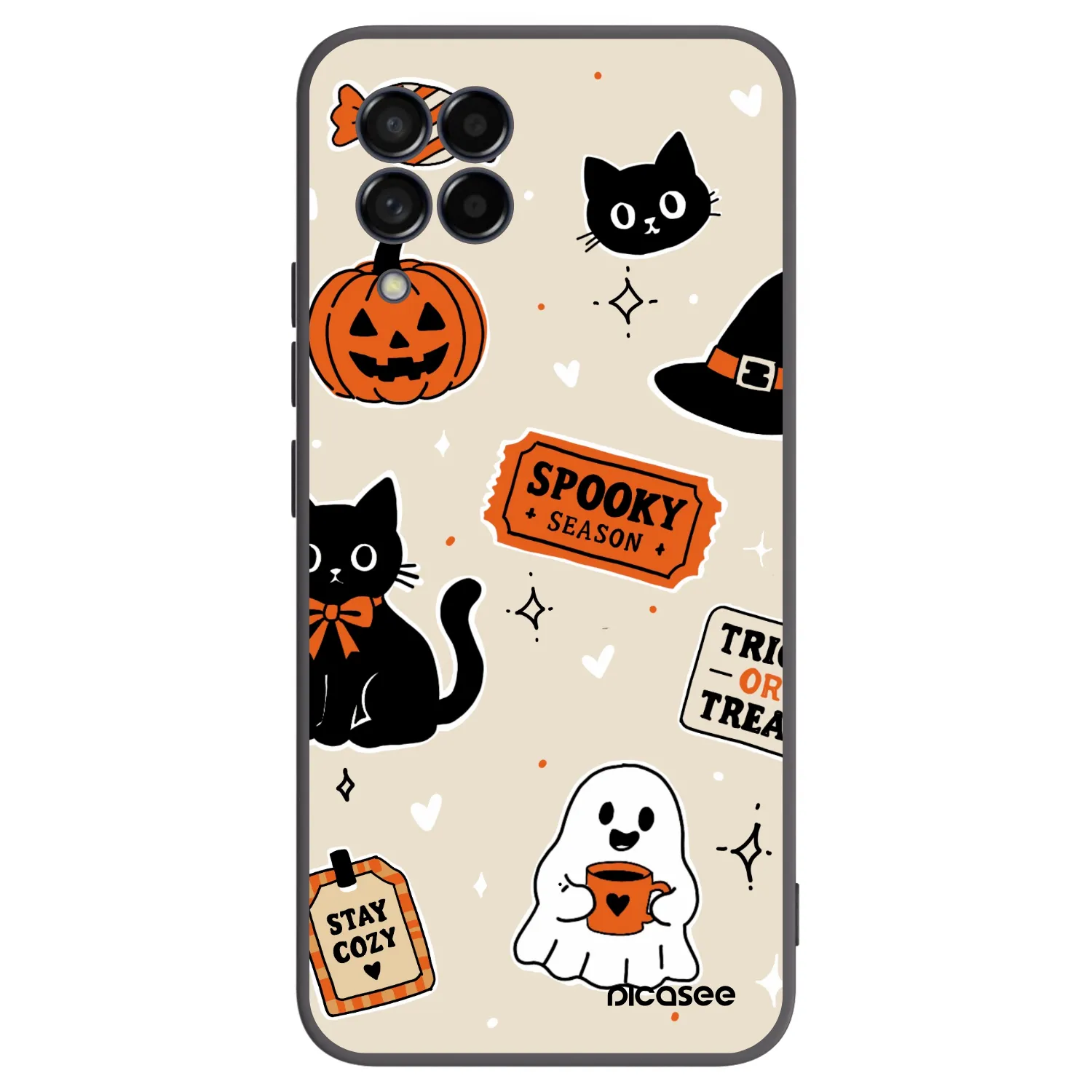 Picasee Samsung Galaxy M53 5G Hülle - Schwarzes Silikon - Halloween stickers