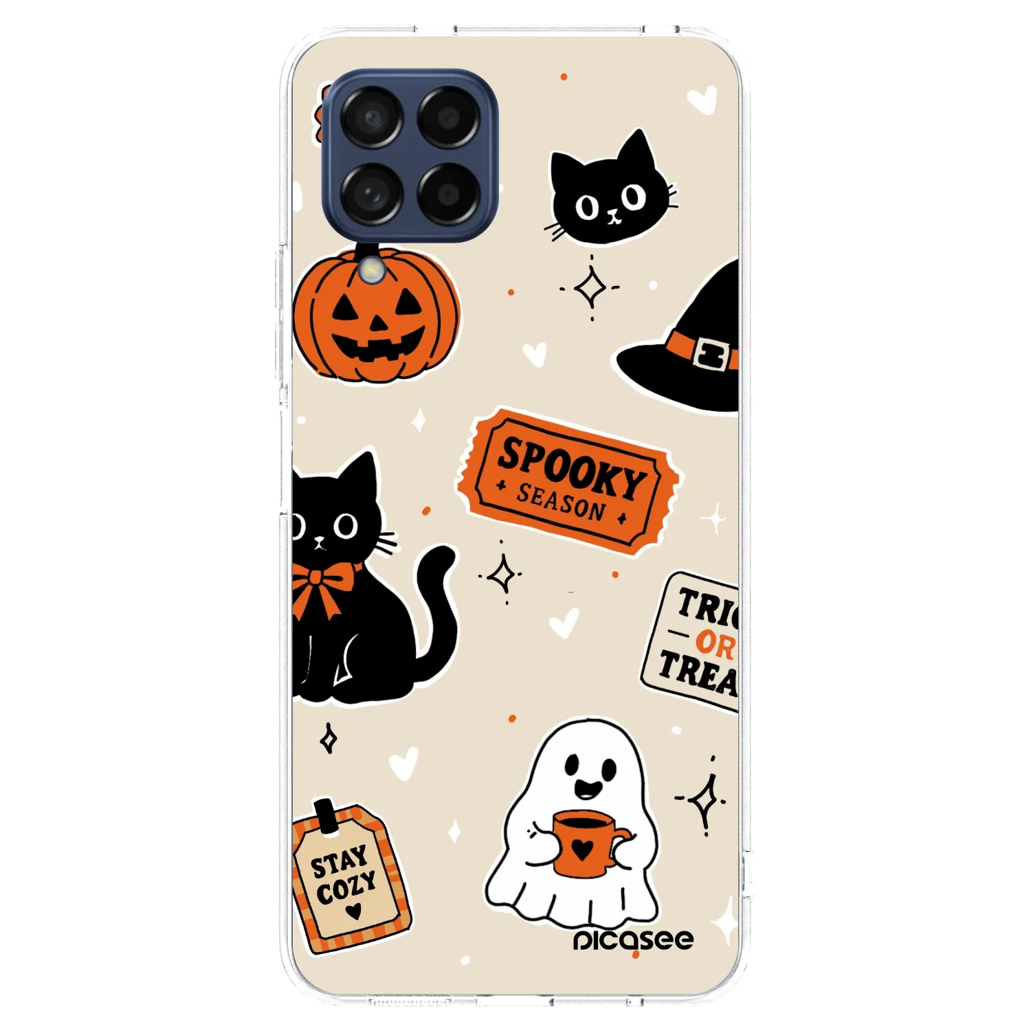 Picasee Samsung Galaxy M53 5G Hülle - Transparentes Silikon - Halloween stickers