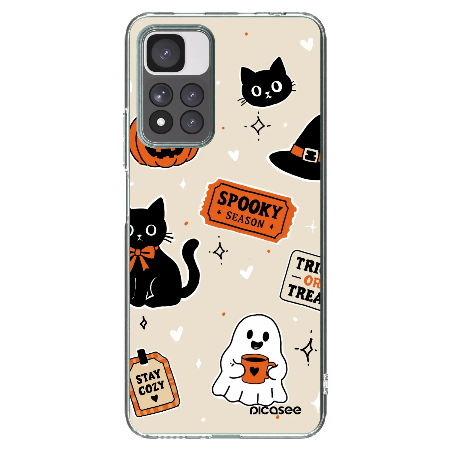 Picasee Xiaomi Redmi Note 11 Pro+ 5G Hülle - Transparentes Silikon - Halloween stickers