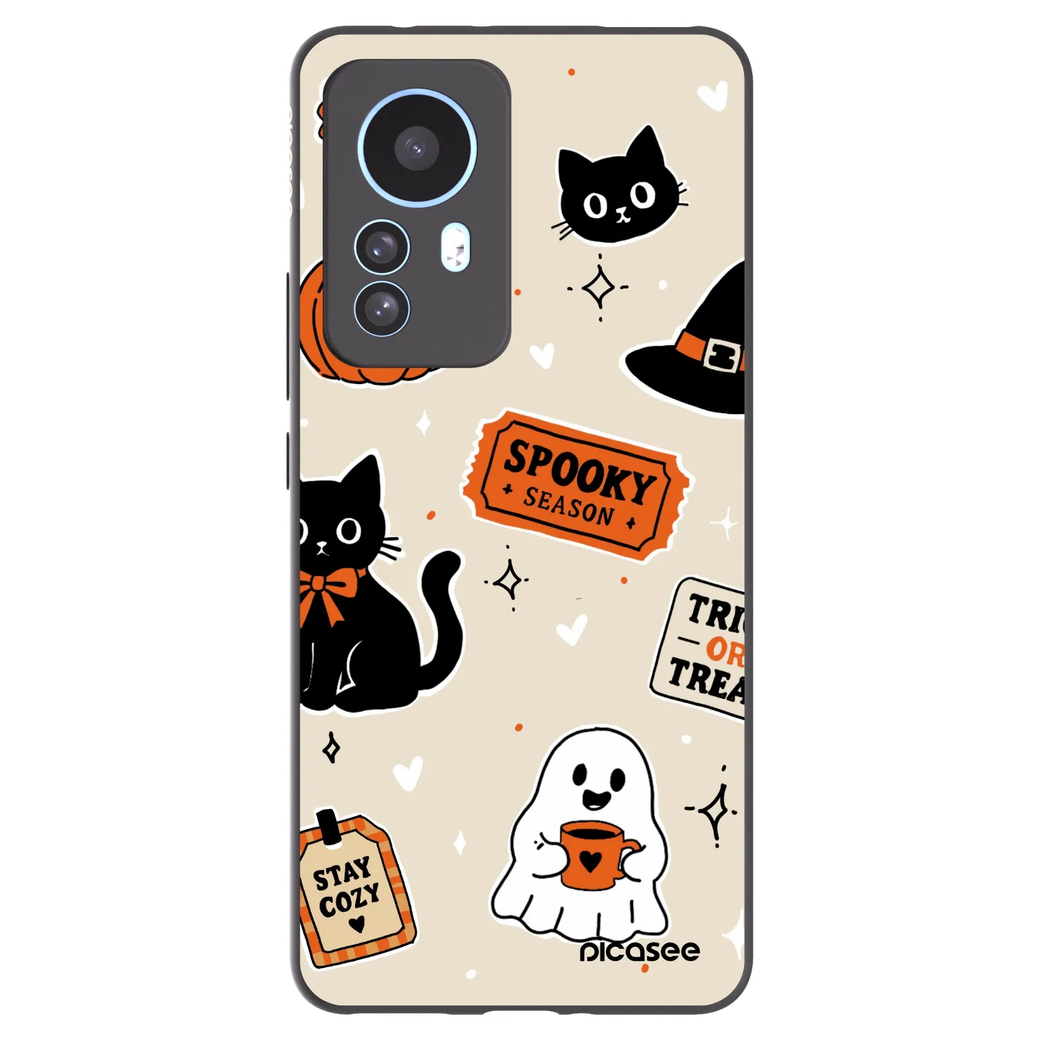 Picasee Xiaomi 12T Hülle - Schwarzes Silikon - Halloween stickers