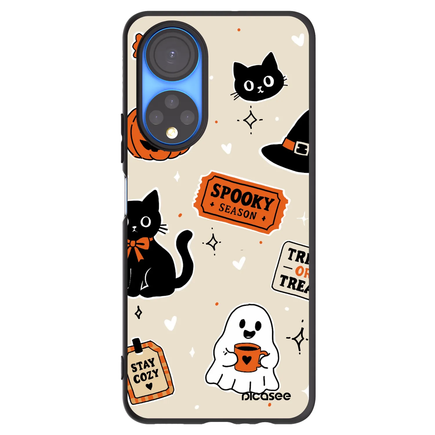 Picasee Honor X7 Hülle - Schwarzes Silikon - Halloween stickers