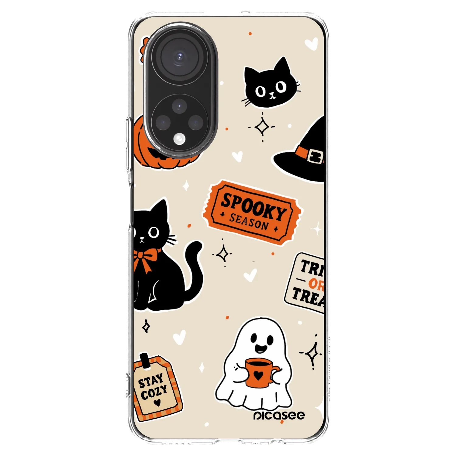 Picasee Honor X7 Hülle - Transparentes Silikon - Halloween stickers