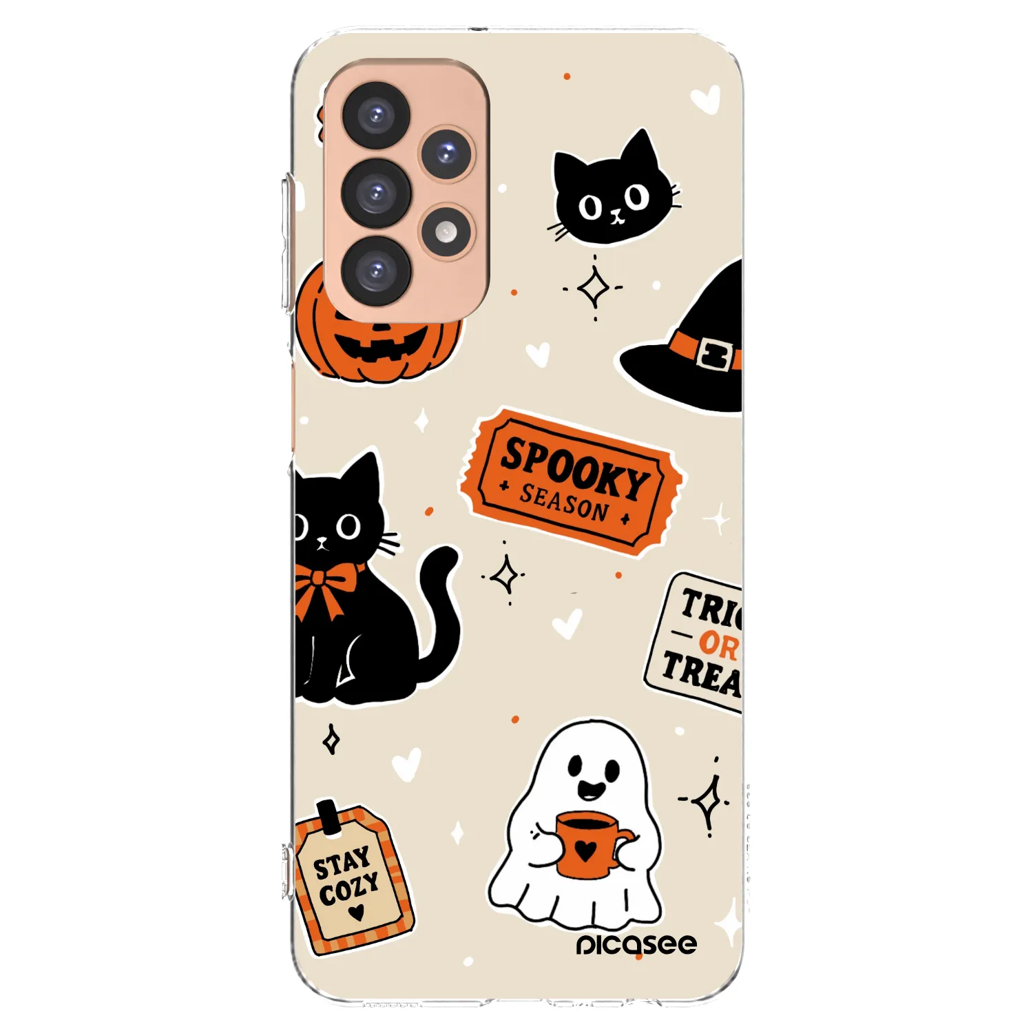 Picasee Samsung Galaxy A23 A236B 5G Hülle - Transparentes Silikon - Halloween stickers