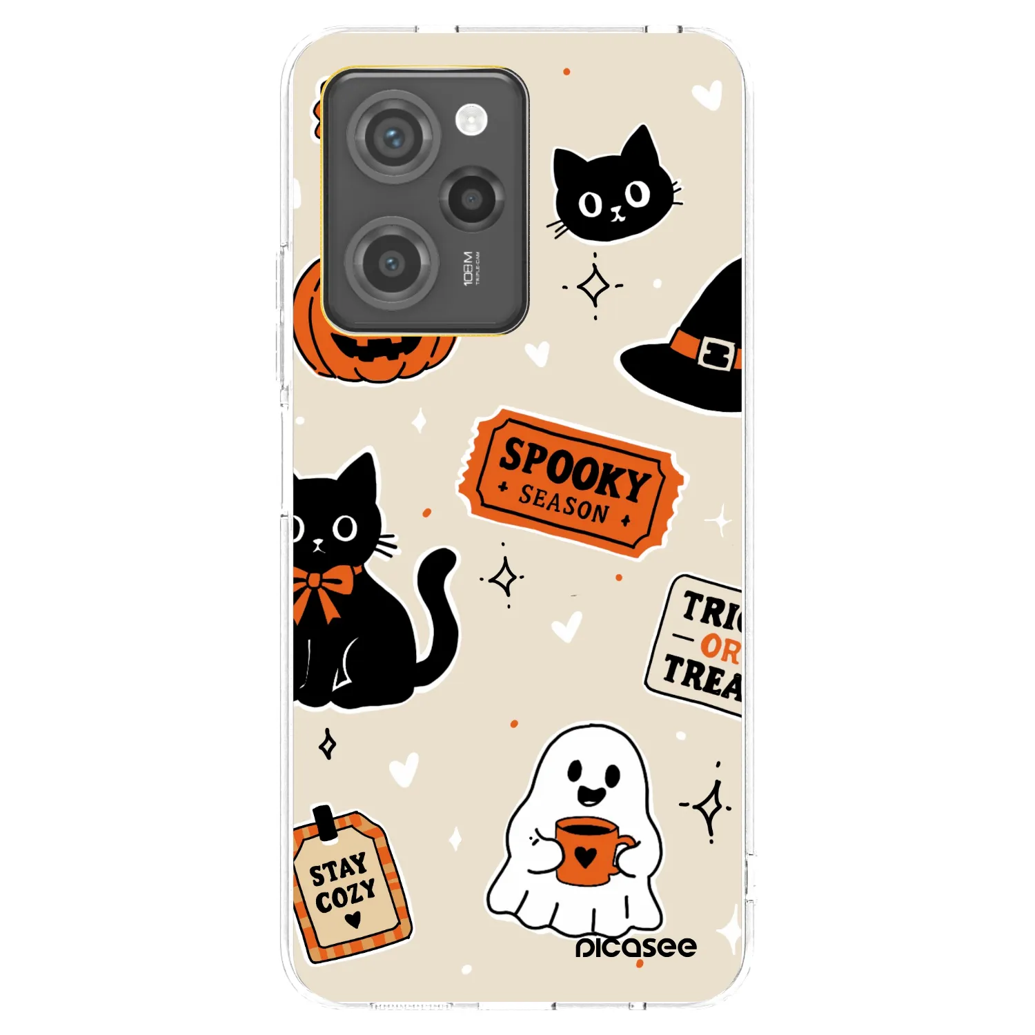 Picasee Xiaomi Poco X5 Pro Hülle - Schwarzes Silikon - Halloween stickers