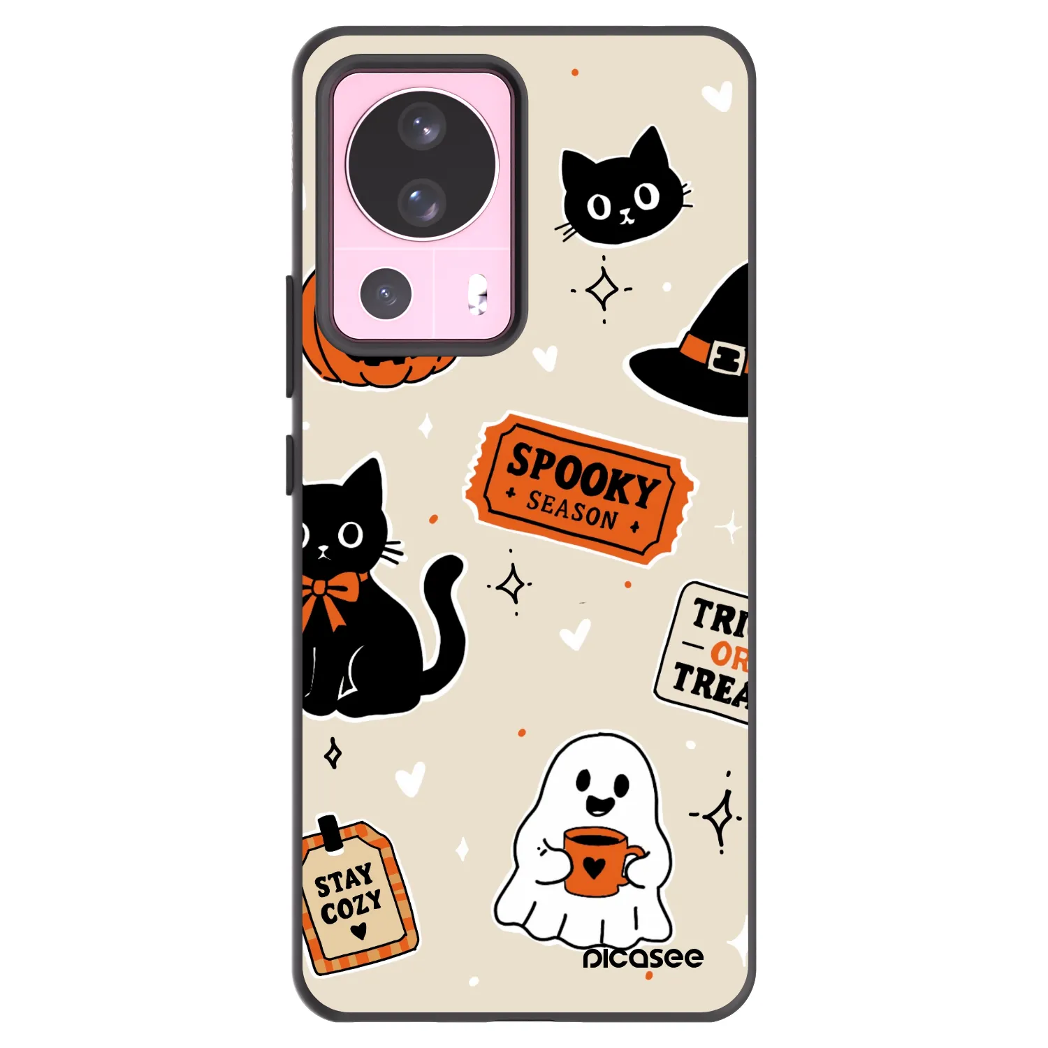 Picasee Xiaomi 13 Lite Hülle - Schwarzes Silikon - Halloween stickers