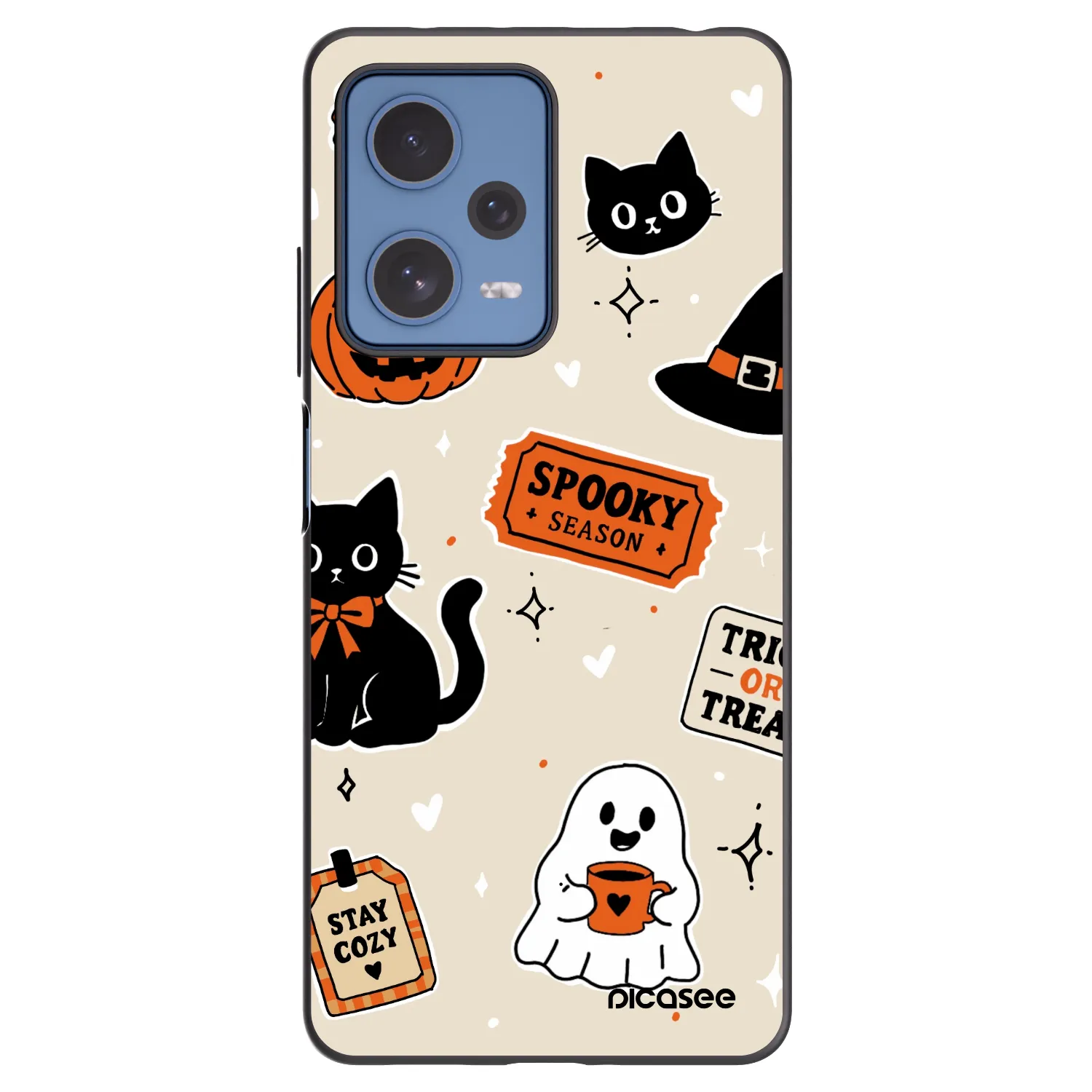 Picasee Xiaomi Redmi Note 12 Pro 5G Hülle - Schwarzes Silikon - Halloween stickers