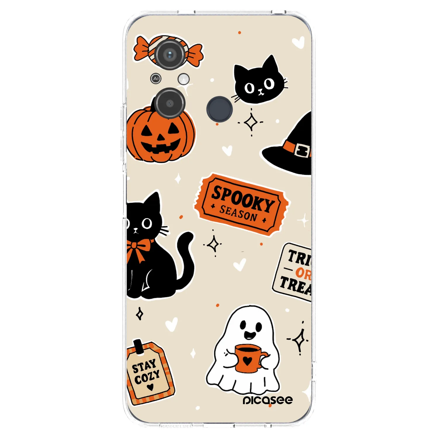 Picasee Xiaomi Redmi 12C Hülle - Transparentes Silikon - Halloween stickers