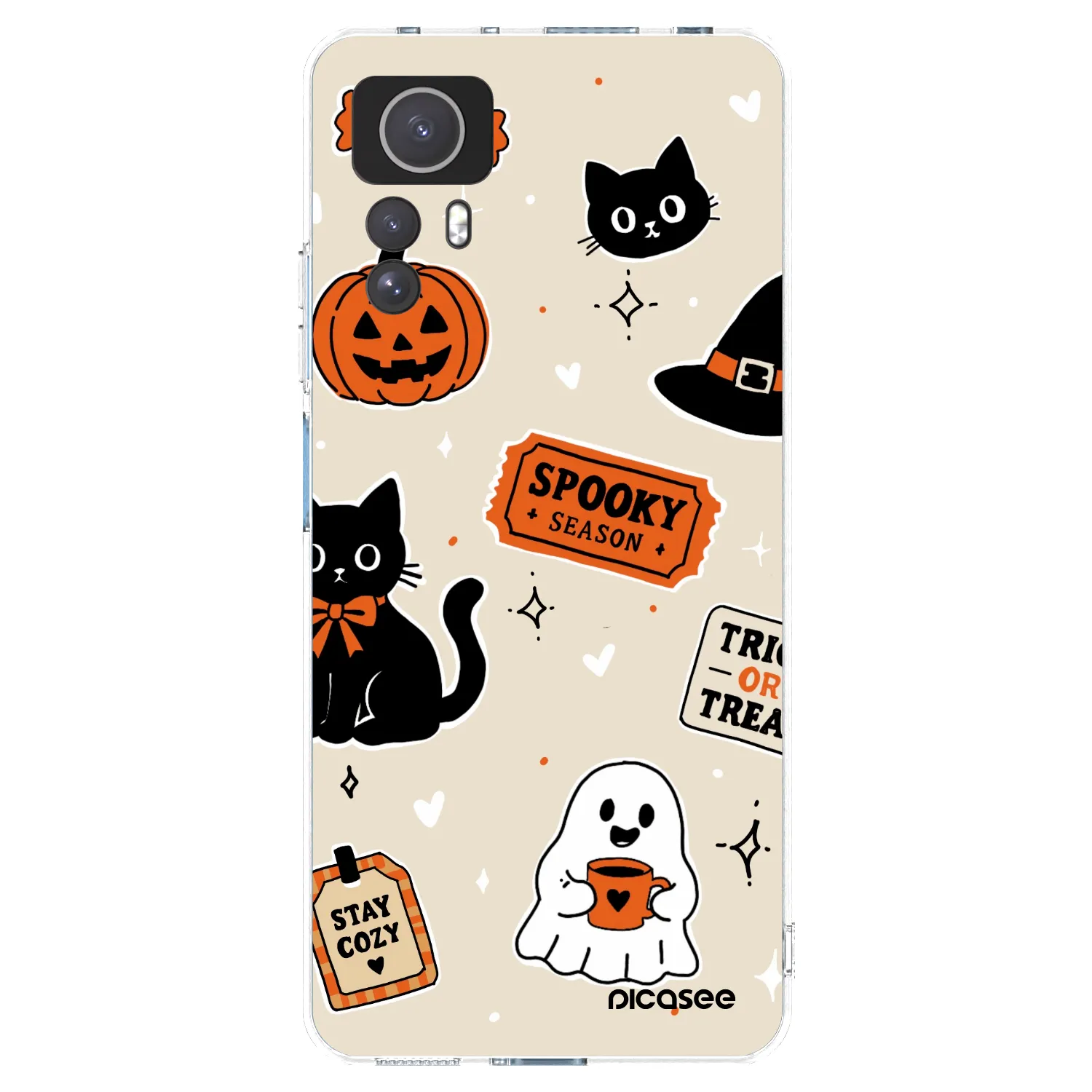 Picasee Xiaomi Redmi Note 12S Hülle - Transparentes Silikon - Halloween stickers