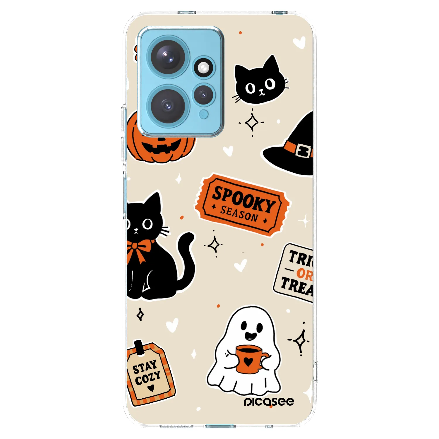 Picasee Xiaomi Redmi Note 12 4G Hülle - Transparentes Silikon - Halloween stickers