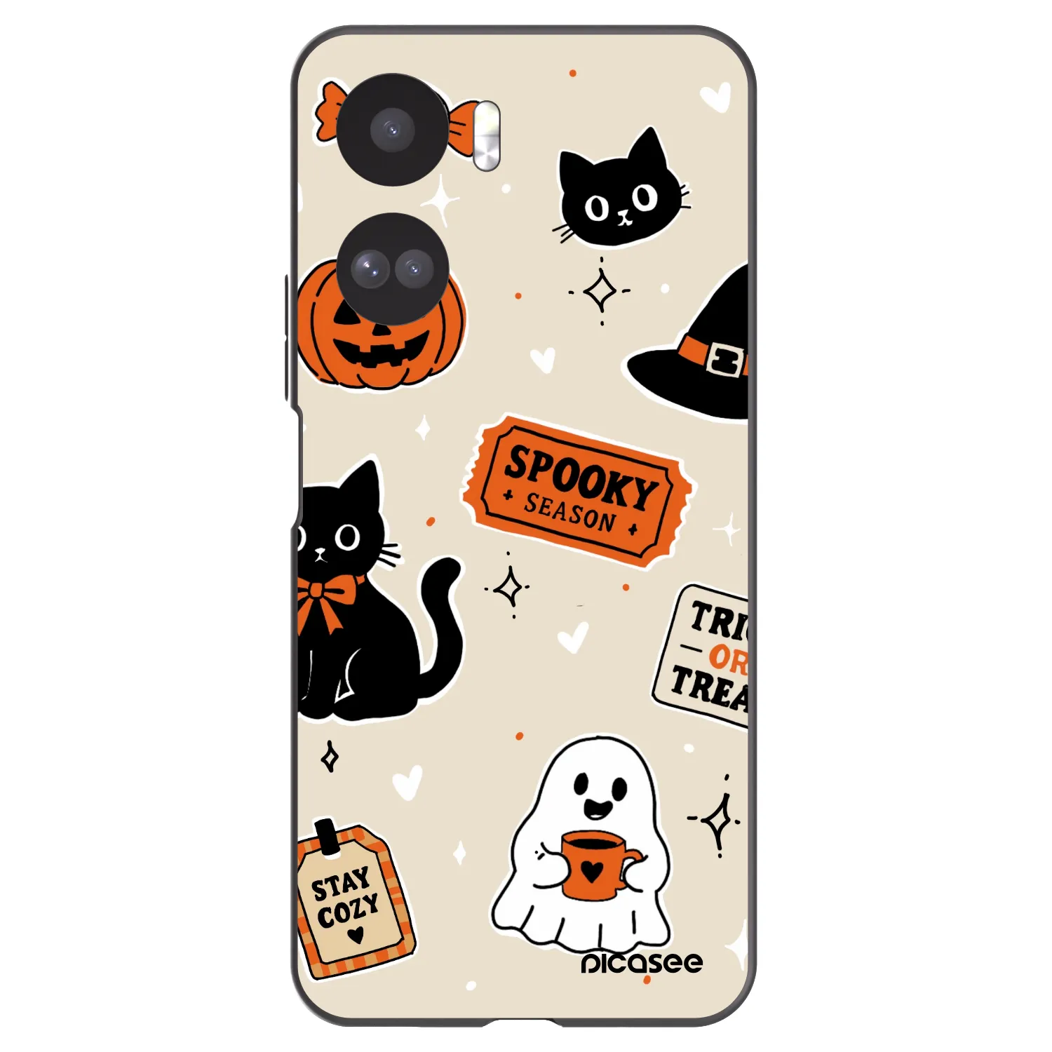 Picasee Honor 90 Lite 5G Hülle - Schwarzes Silikon - Halloween stickers