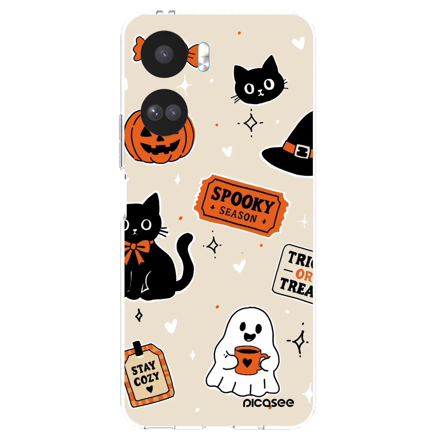 Picasee Honor 90 Lite 5G Hülle - Transparentes Silikon - Halloween stickers