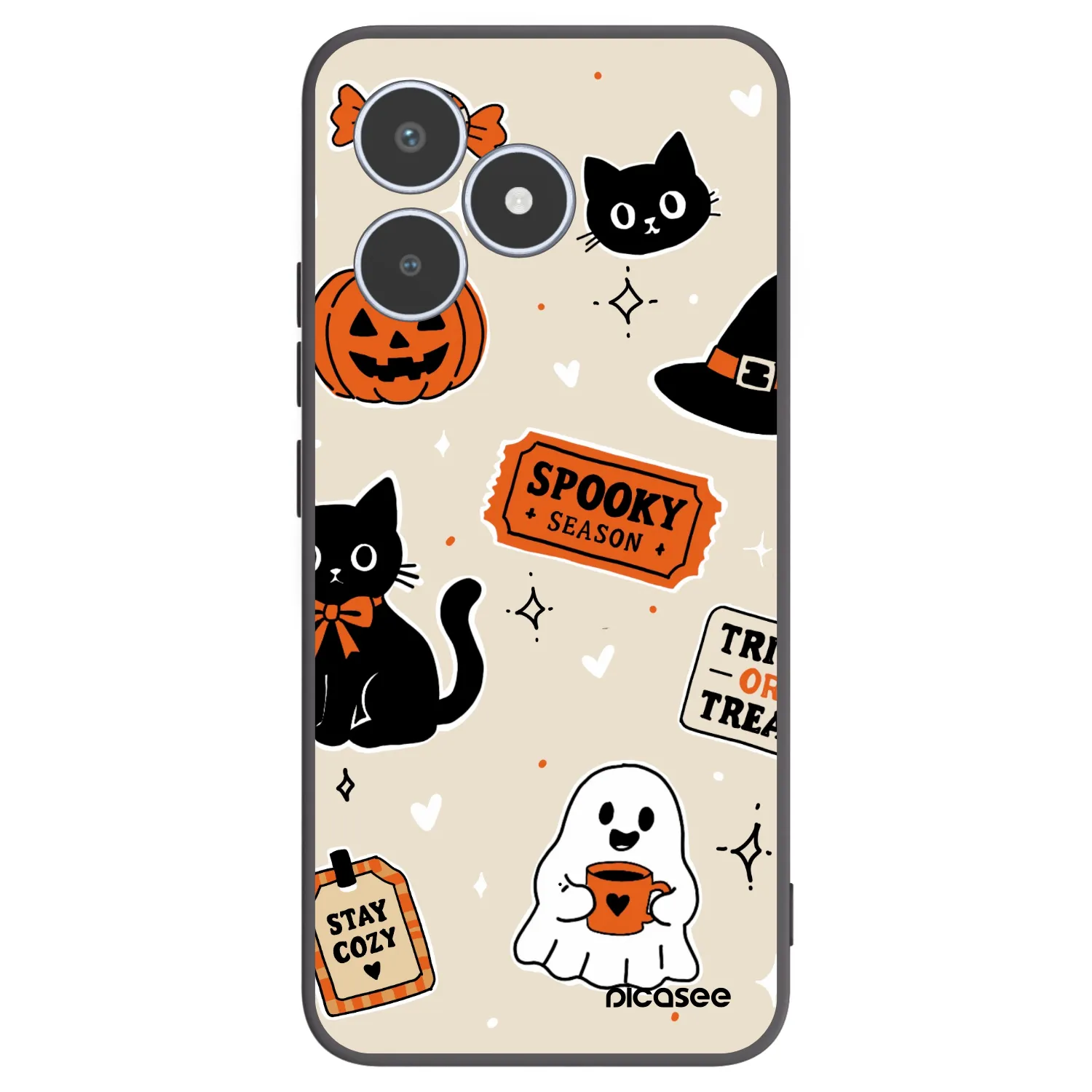 Picasee Realme C53 Hülle - Schwarzes Silikon - Halloween stickers