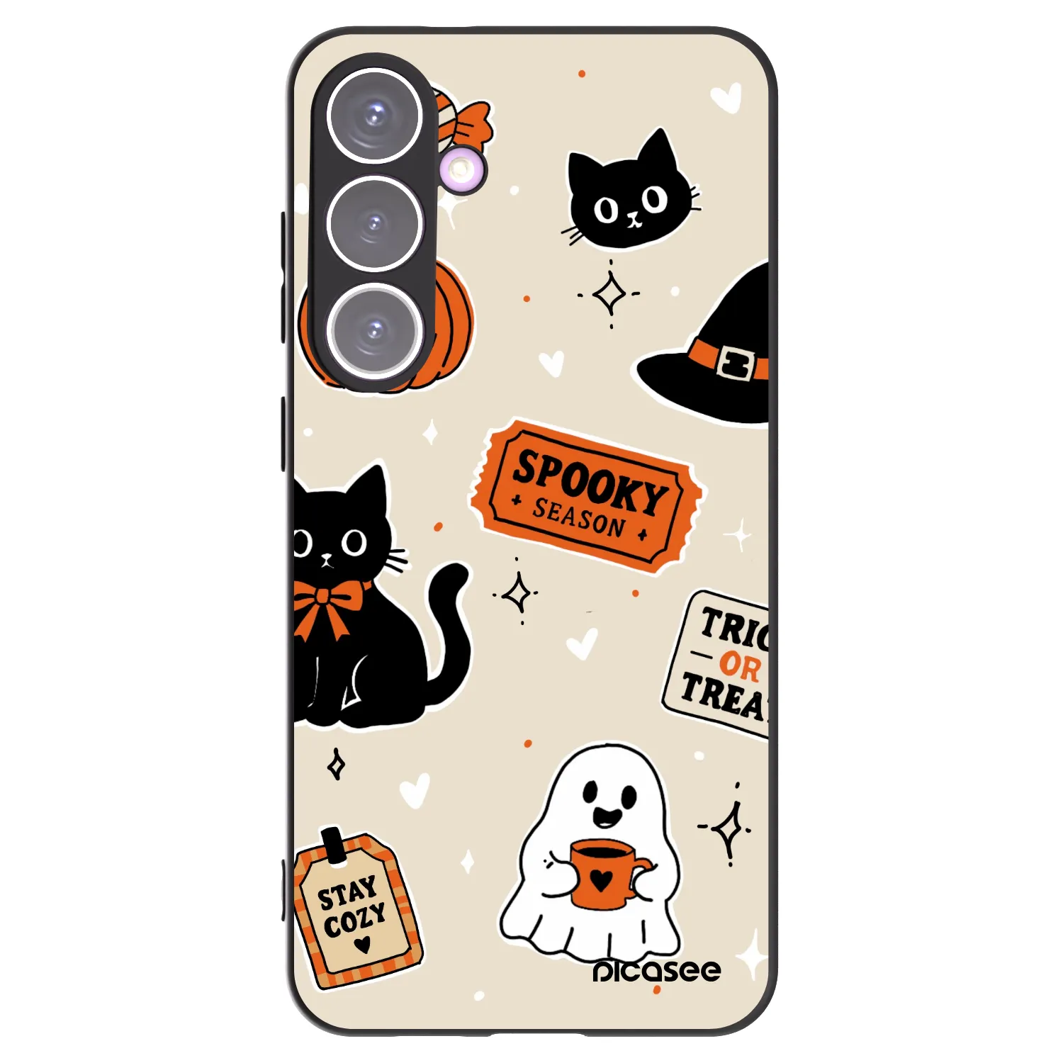 Picasee Samsung Galaxy S24+ S926B 5G Hülle - Schwarzes Silikon - Halloween stickers