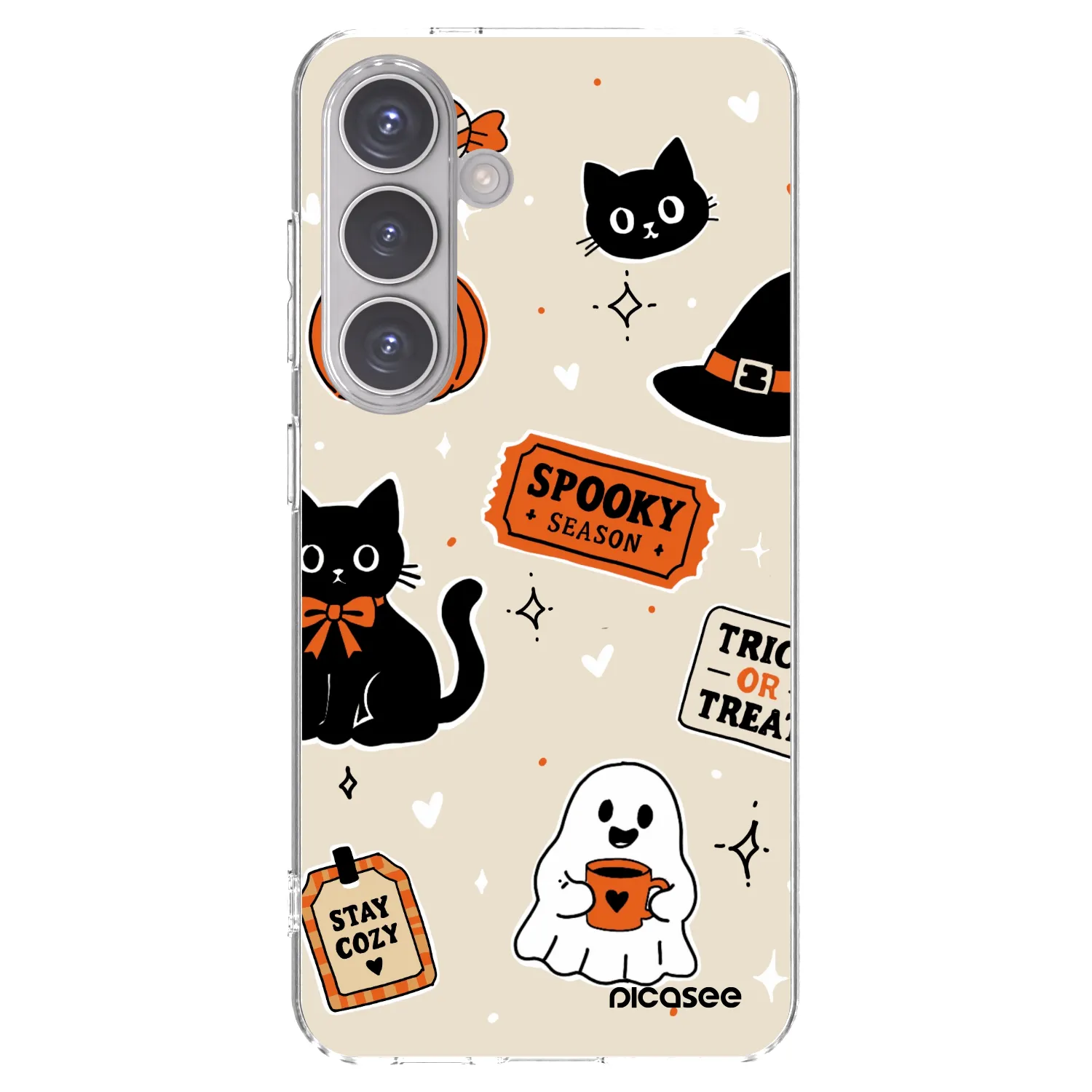 Picasee Samsung Galaxy S24 S921B 5G Hülle - Transparentes Silikon - Halloween stickers