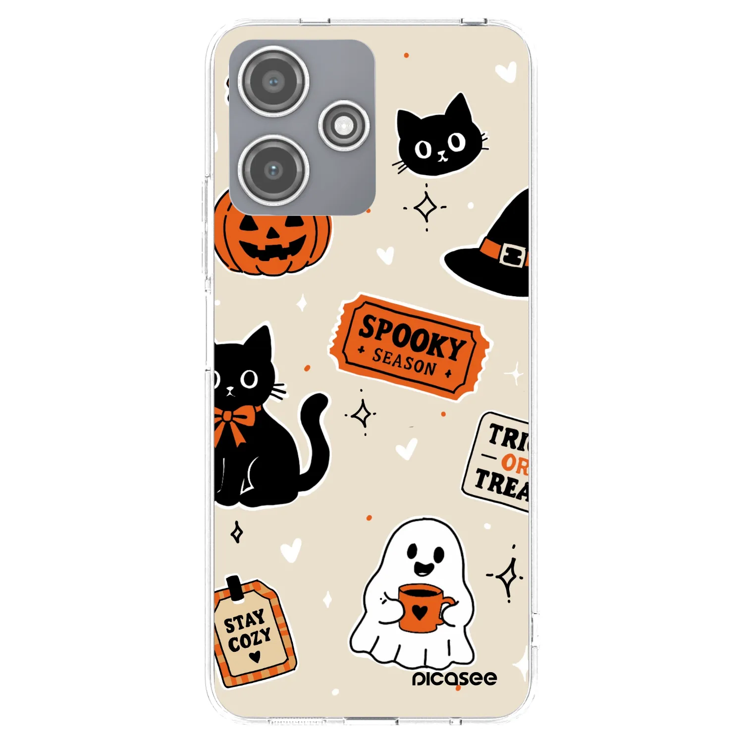 Picasee Xiaomi Redmi 12 5G Hülle - Transparentes Silikon - Halloween stickers