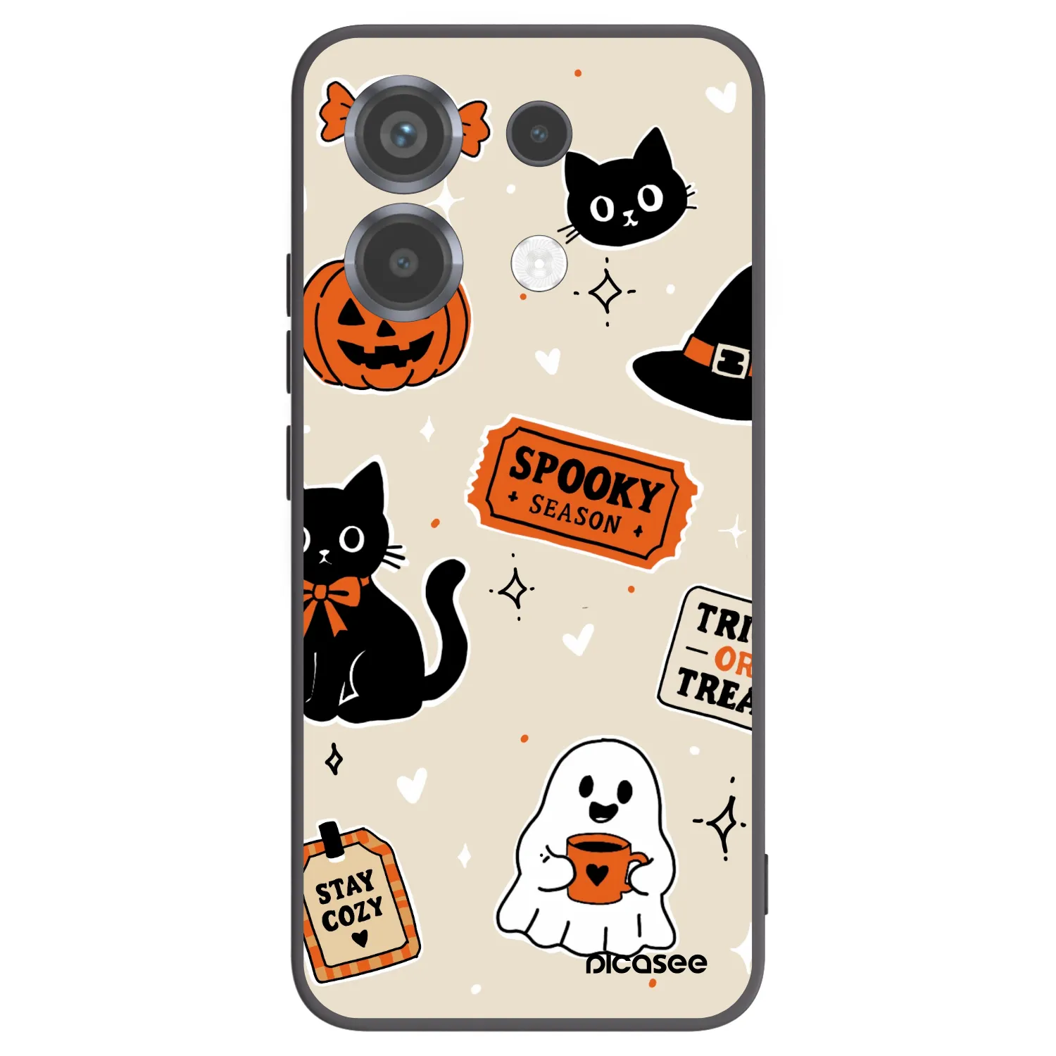 Picasee Xiaomi Poco X6 Hülle - Schwarzes Silikon - Halloween stickers
