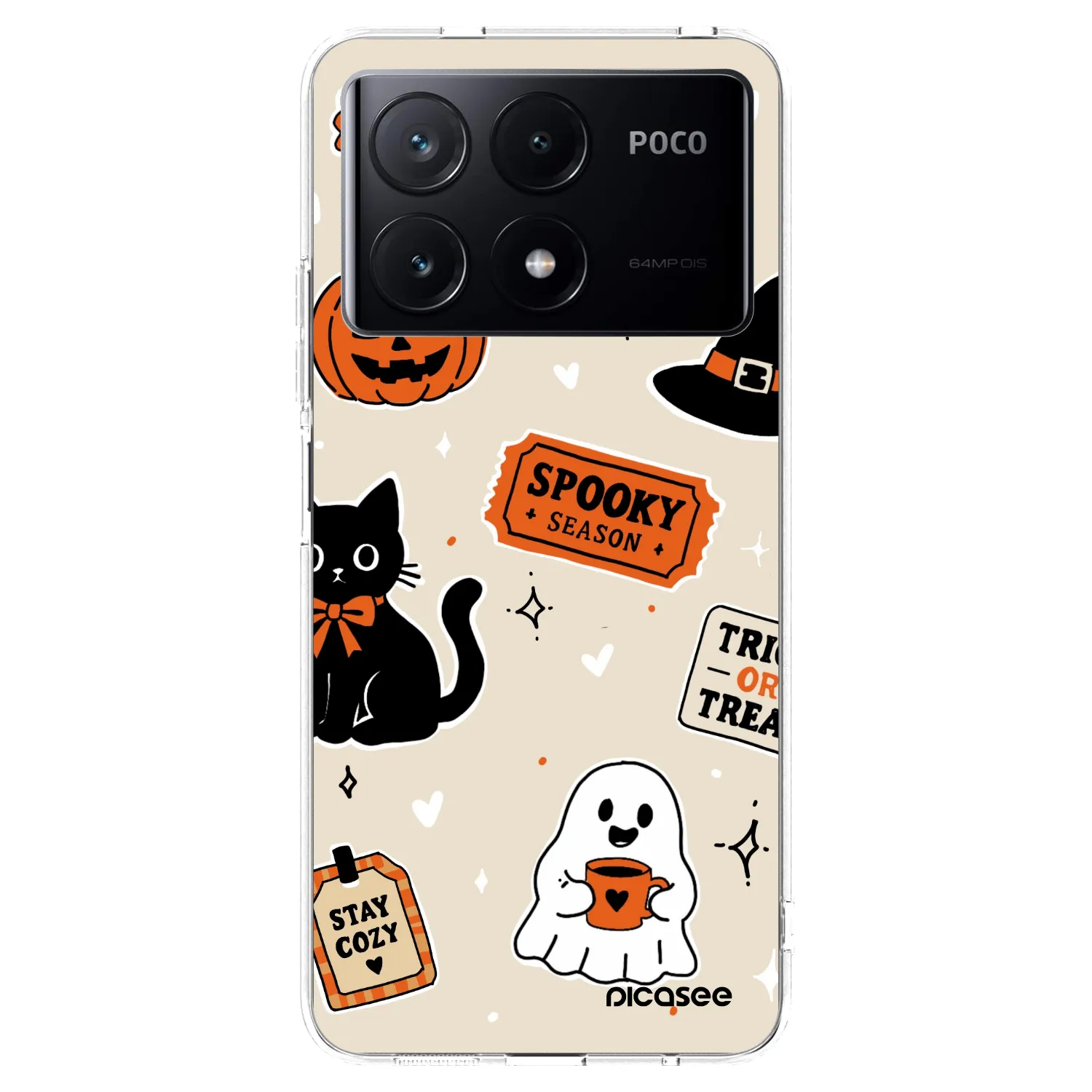 Picasee Xiaomi Poco X6 Pro Hülle - Transparentes Silikon - Halloween stickers