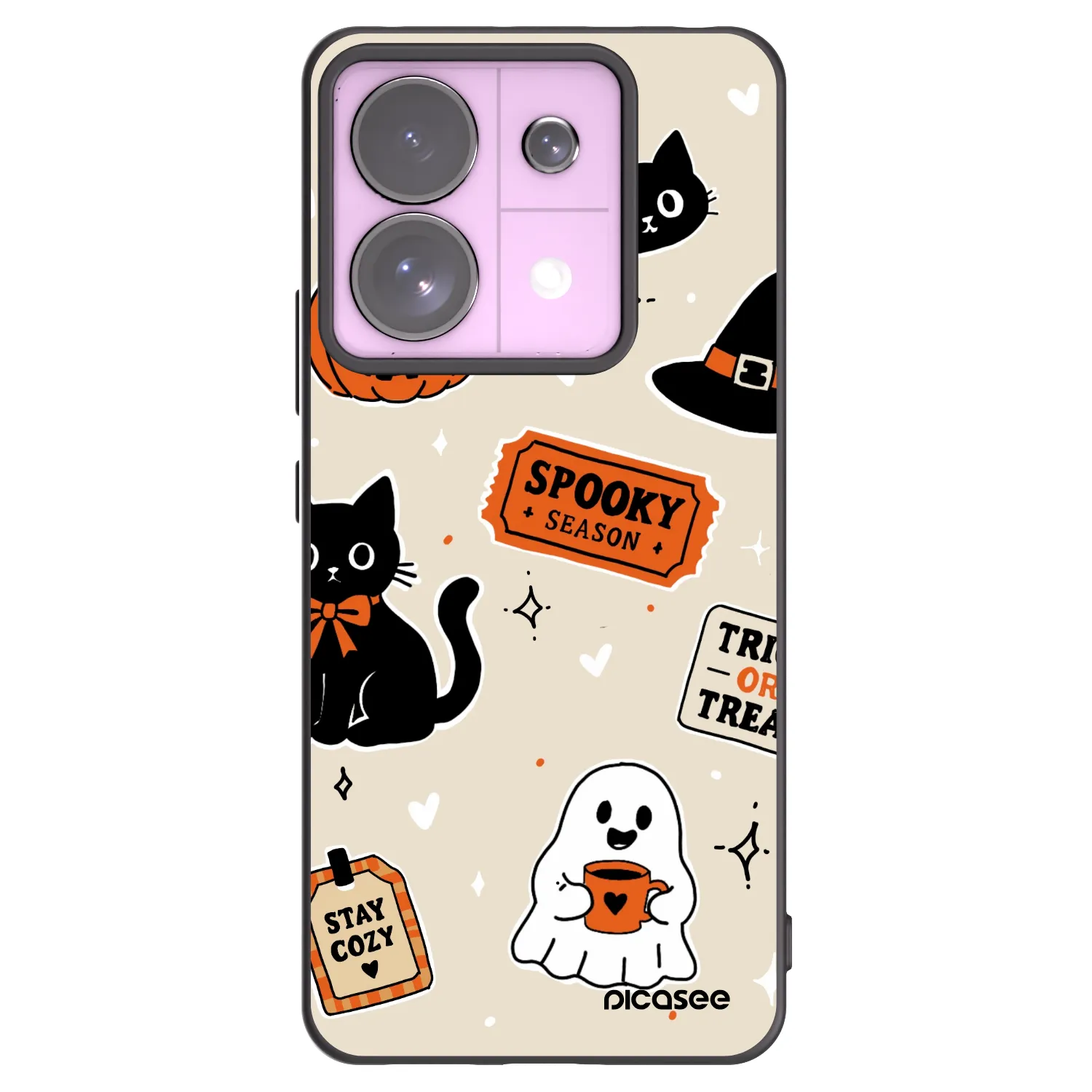 Picasee Xiaomi Redmi Note 13 Pro 5G Hülle - Schwarzes Silikon - Halloween stickers