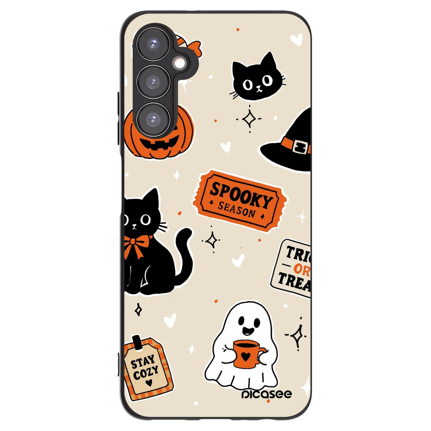 Picasee Samsung Galaxy A05s A057G Hülle - Schwarzes Silikon - Halloween stickers