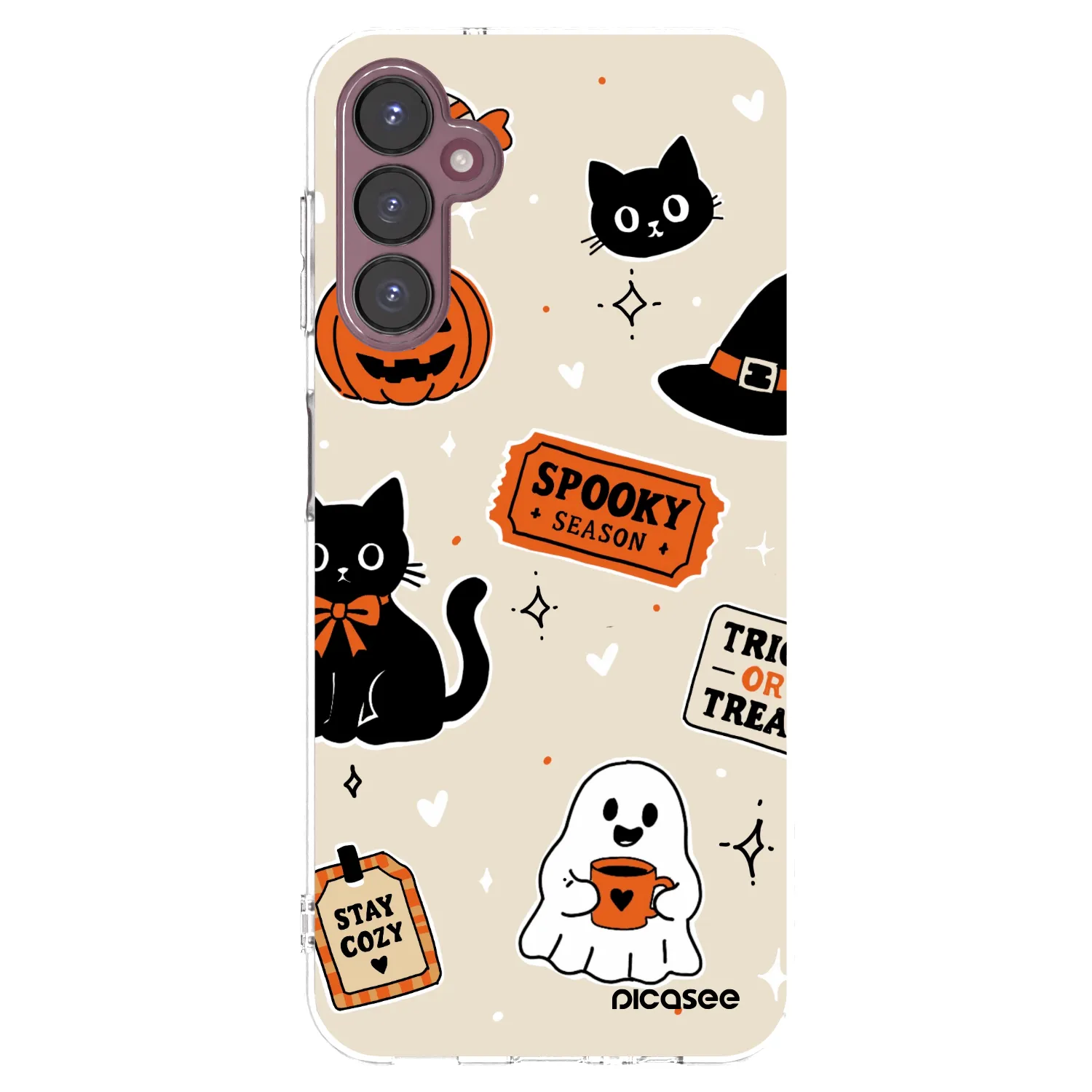 Picasee Samsung Galaxy A05s A057G Hülle - Transparentes Silikon - Halloween stickers